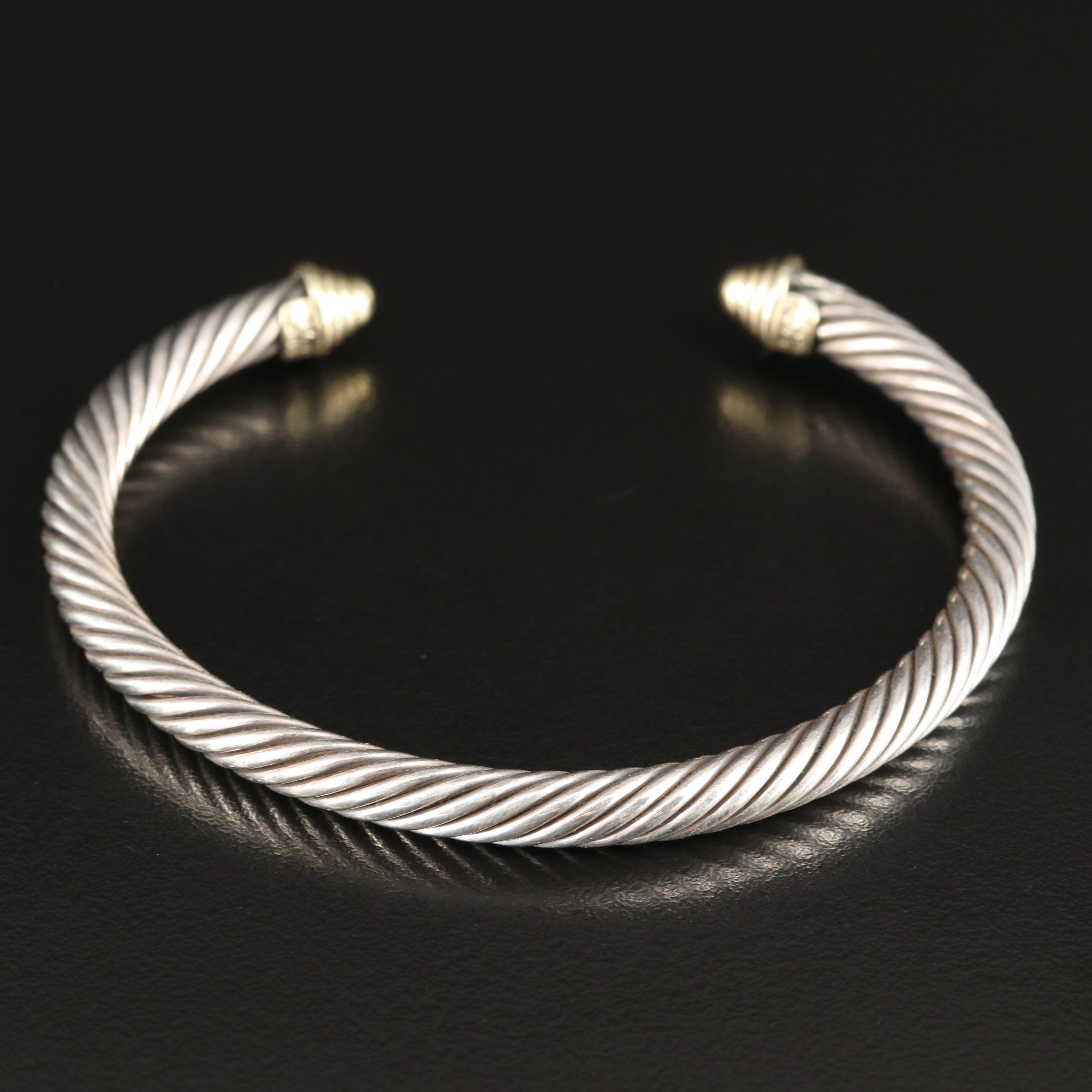 David Yurman "Cable Classics" Sterling Cuff with 14K Accents