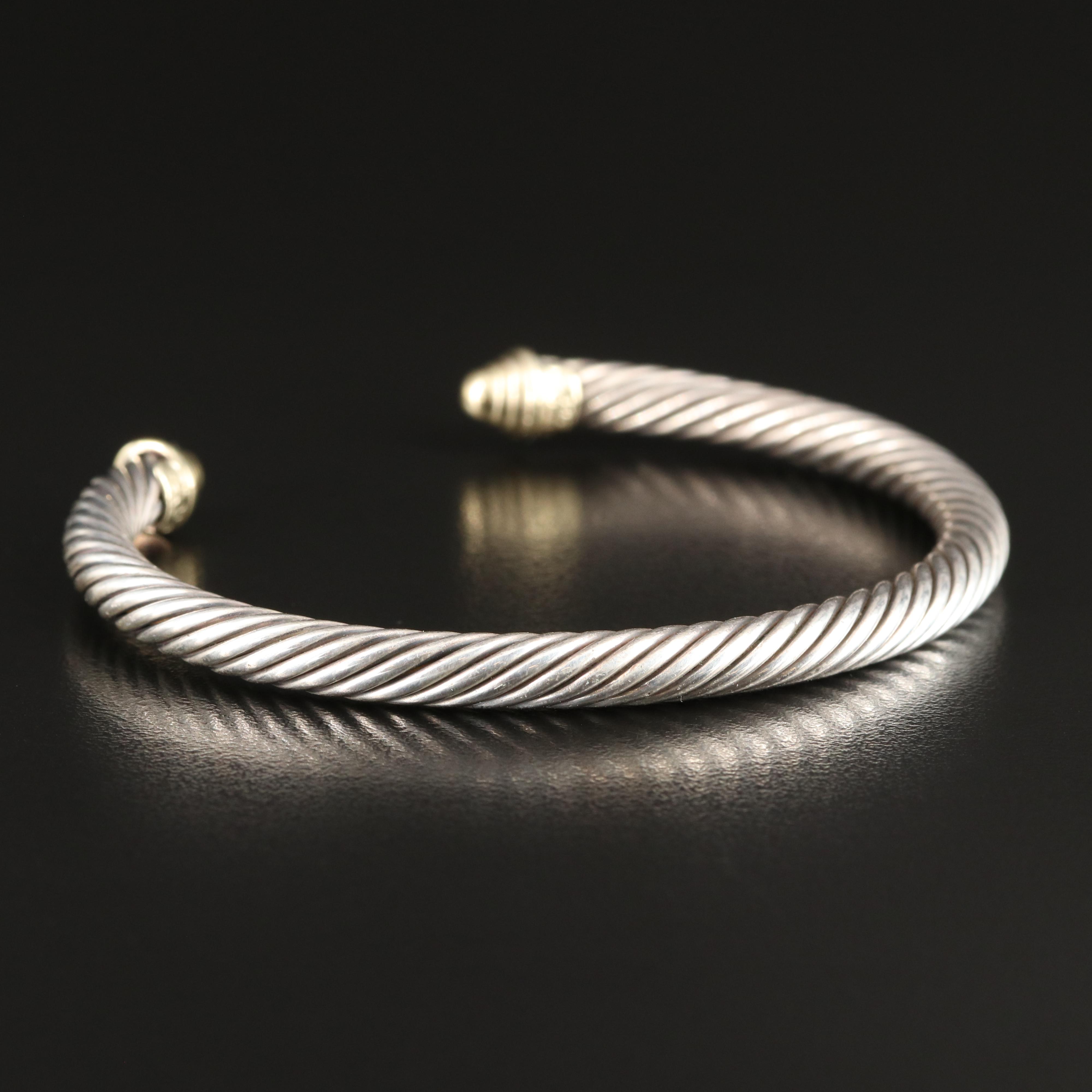 David Yurman "Cable Classics" Sterling Cuff with 14K Accents