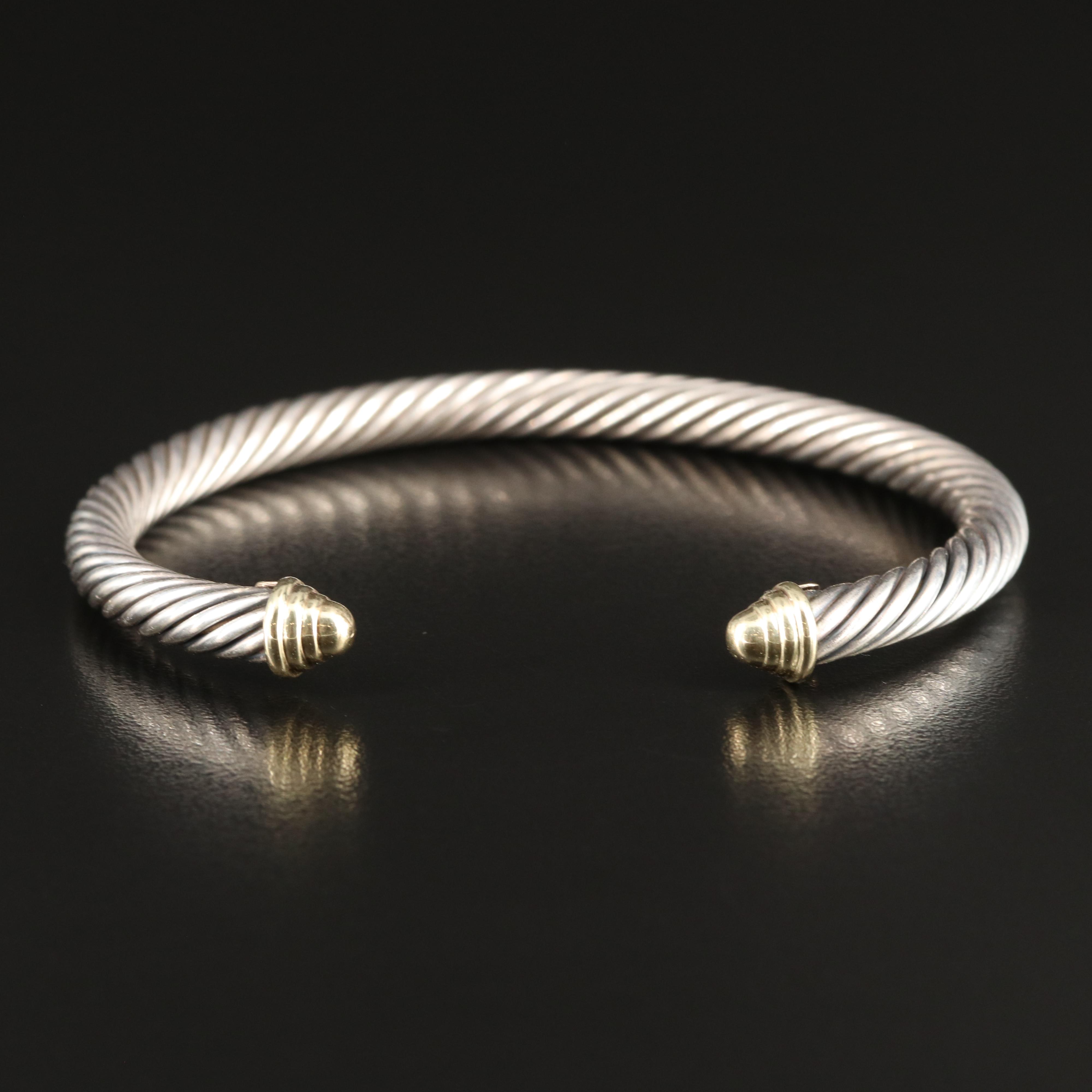 David Yurman "Cable Classics" Sterling Cuff with 14K Accents