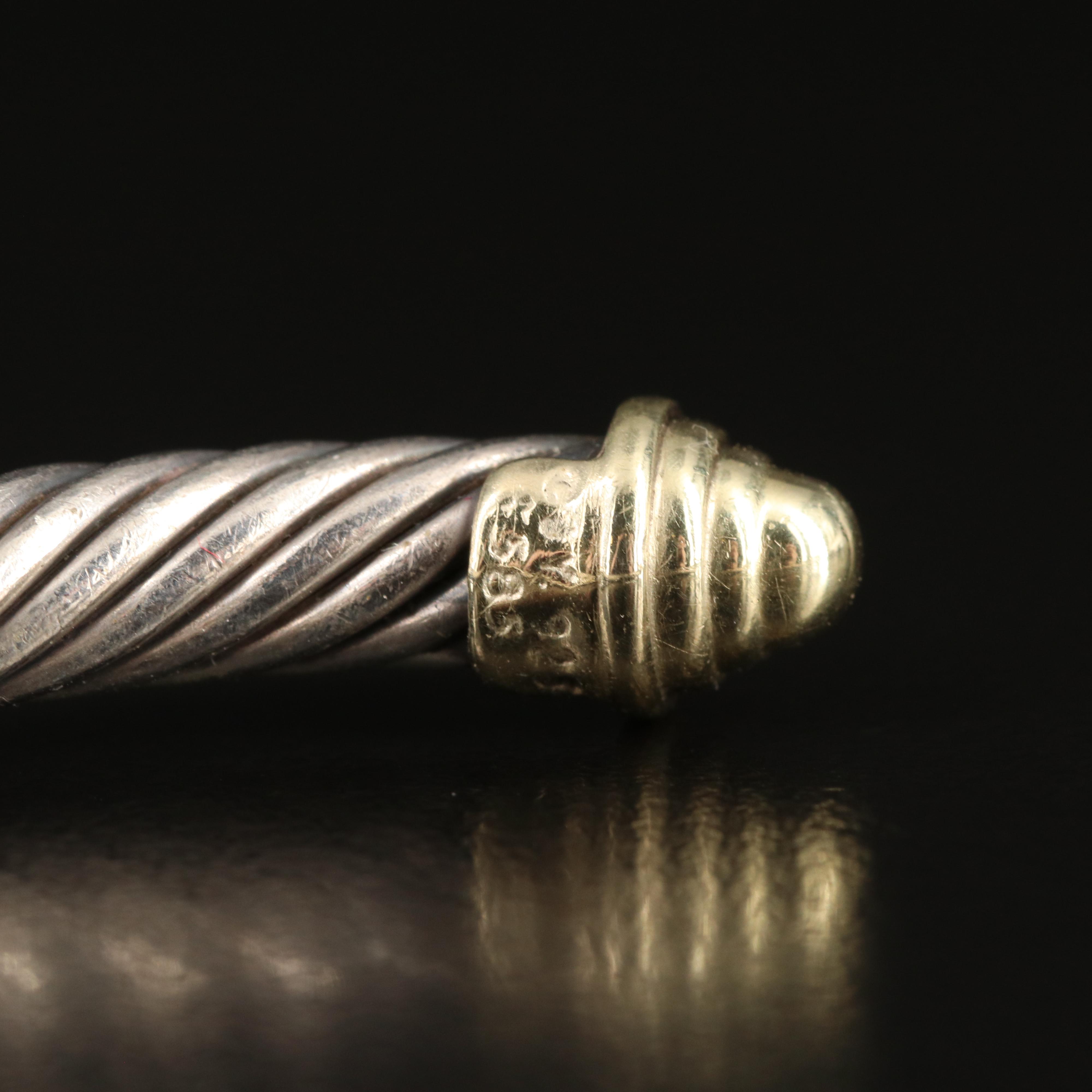 David Yurman "Cable Classics" Sterling Cuff with 14K Accents