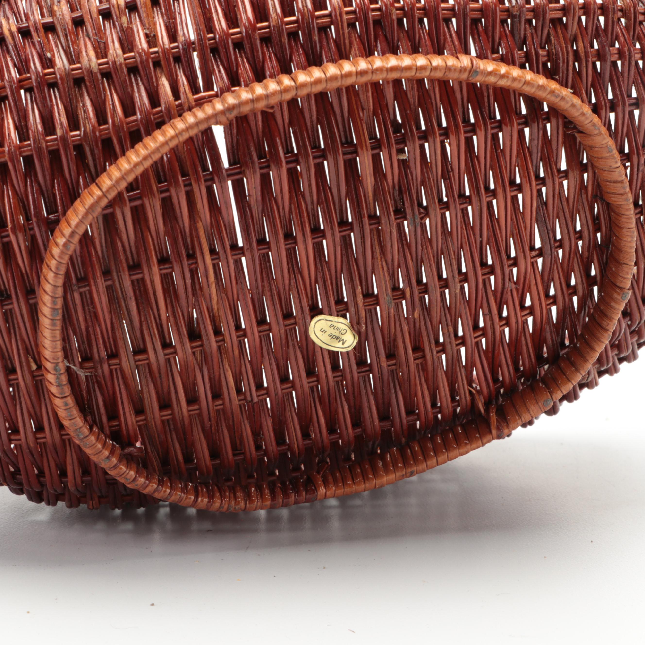 Wicker Woven Rattan Goose and Duck Baskets With Bamboo Chicken Basket