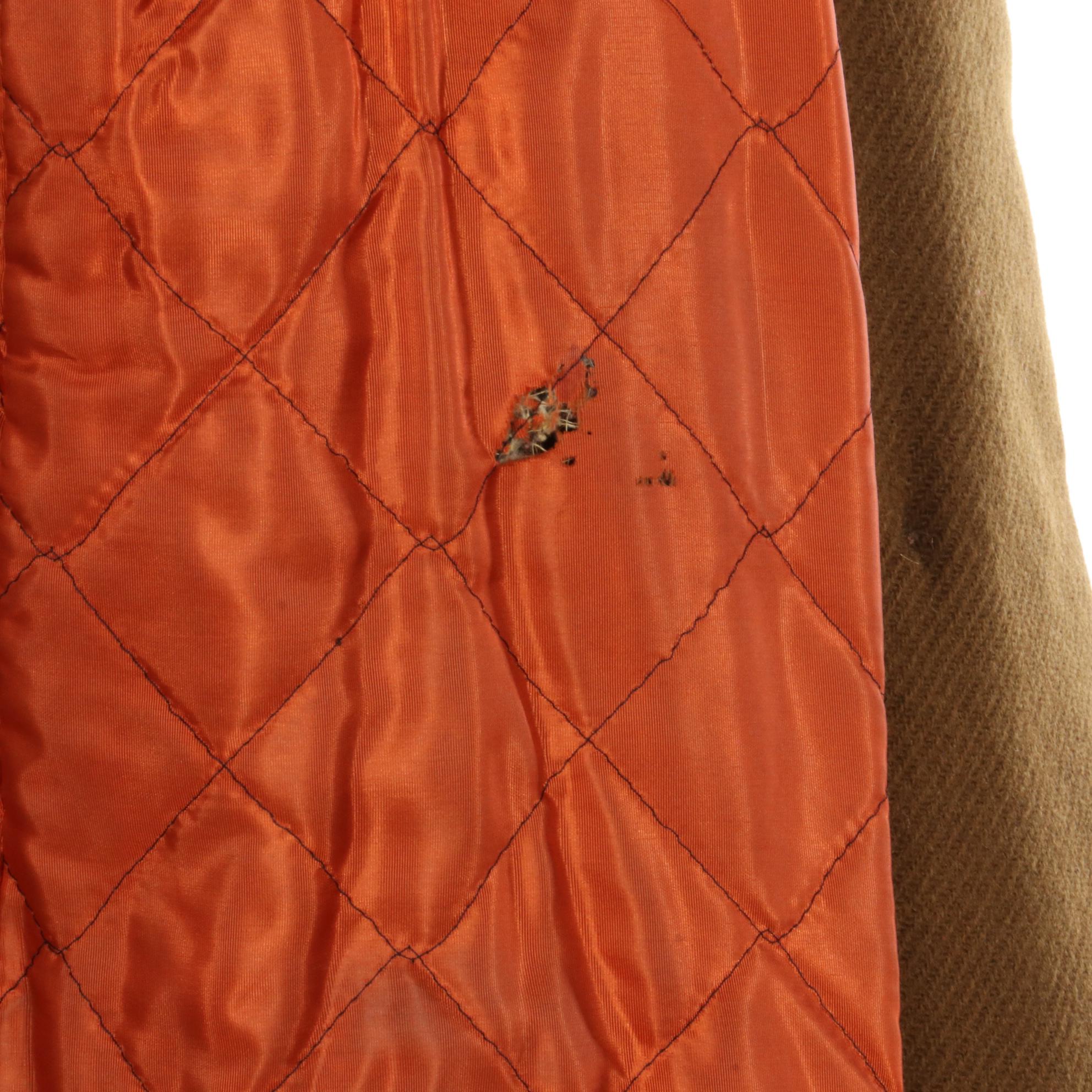 Faux Fur and Wool Double-Breasted Coat