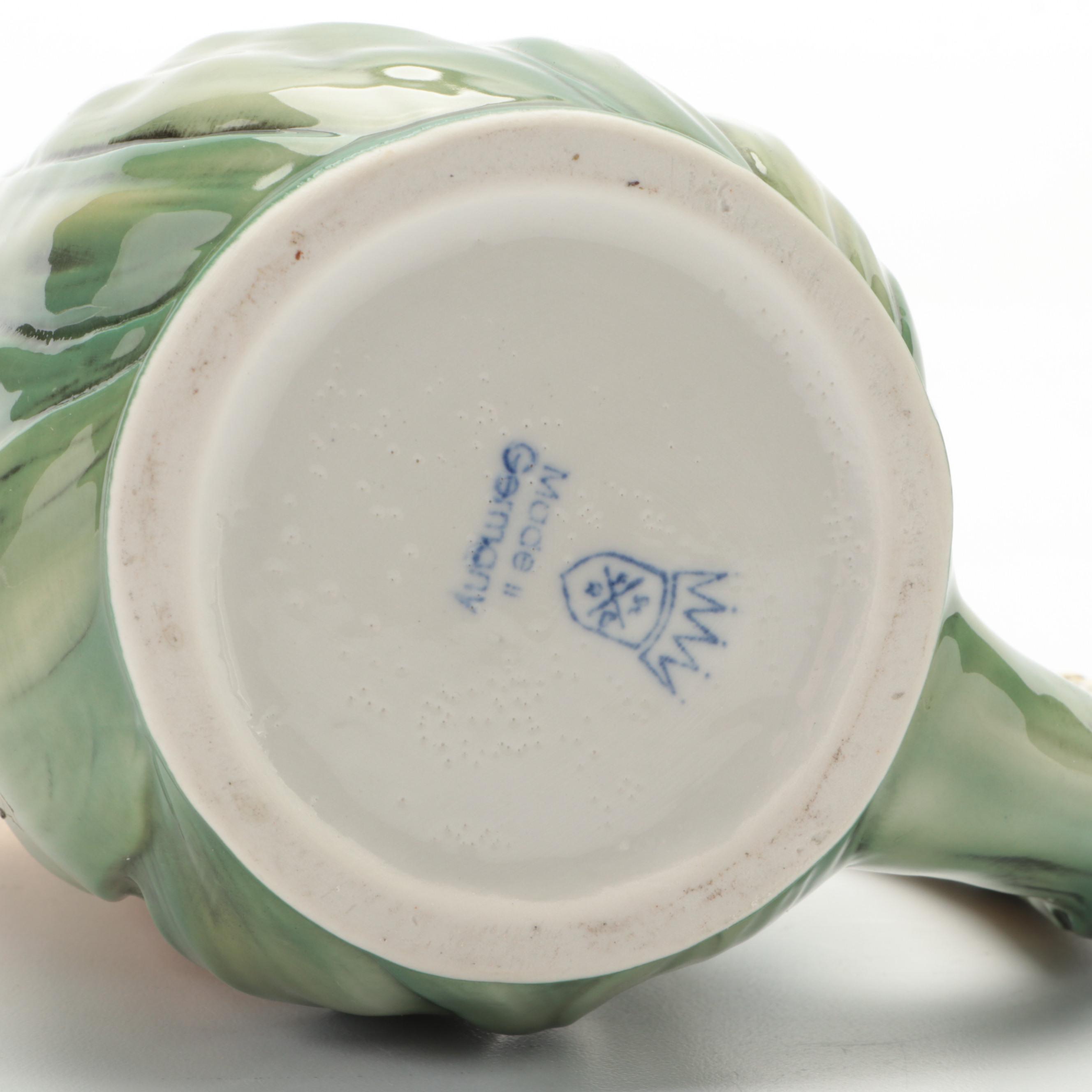 Albert Stahl German Ceramic Character Corn Cob Lidded Stein