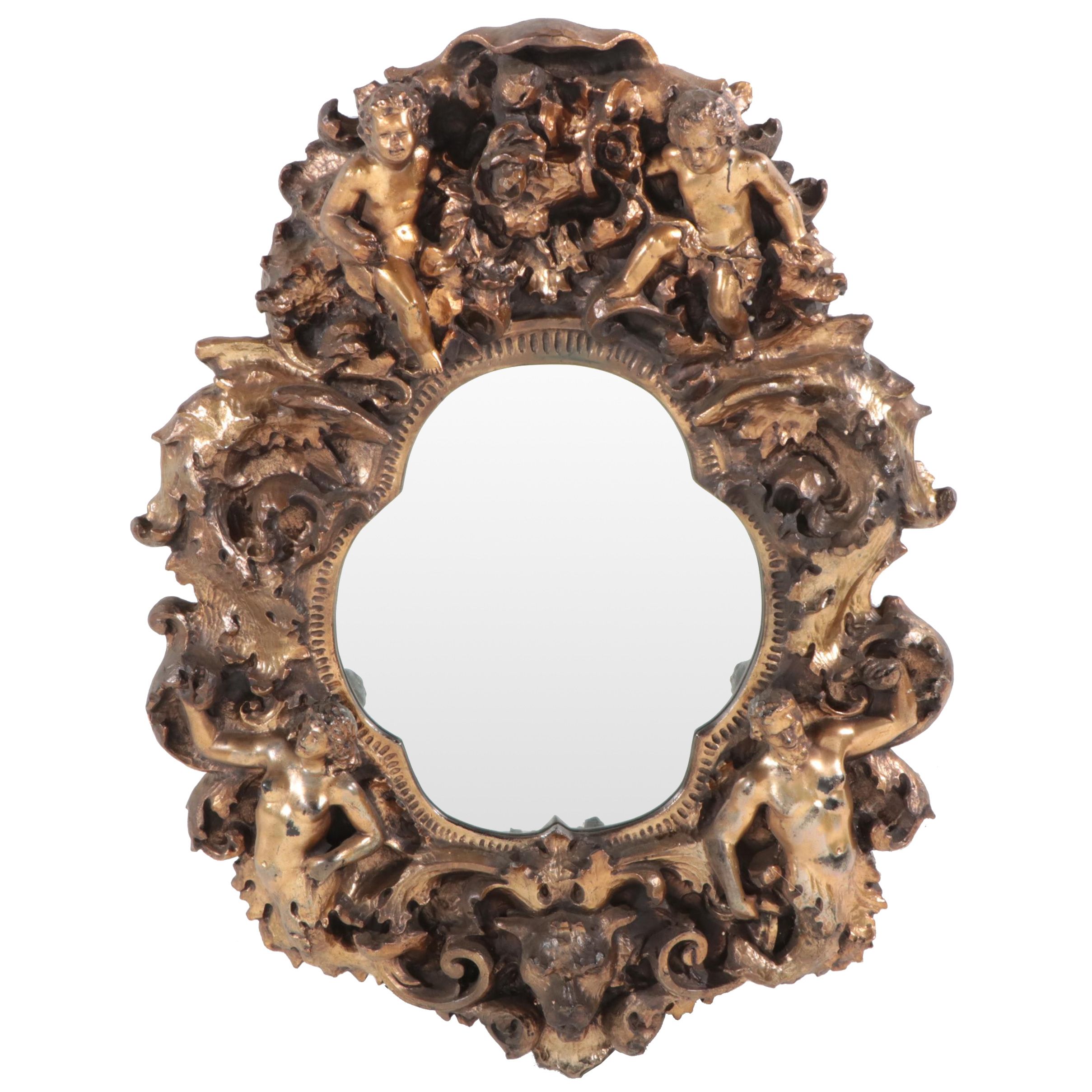 Finesse Originals Gilt Ornate Baroque Cherubic Wall Mirror