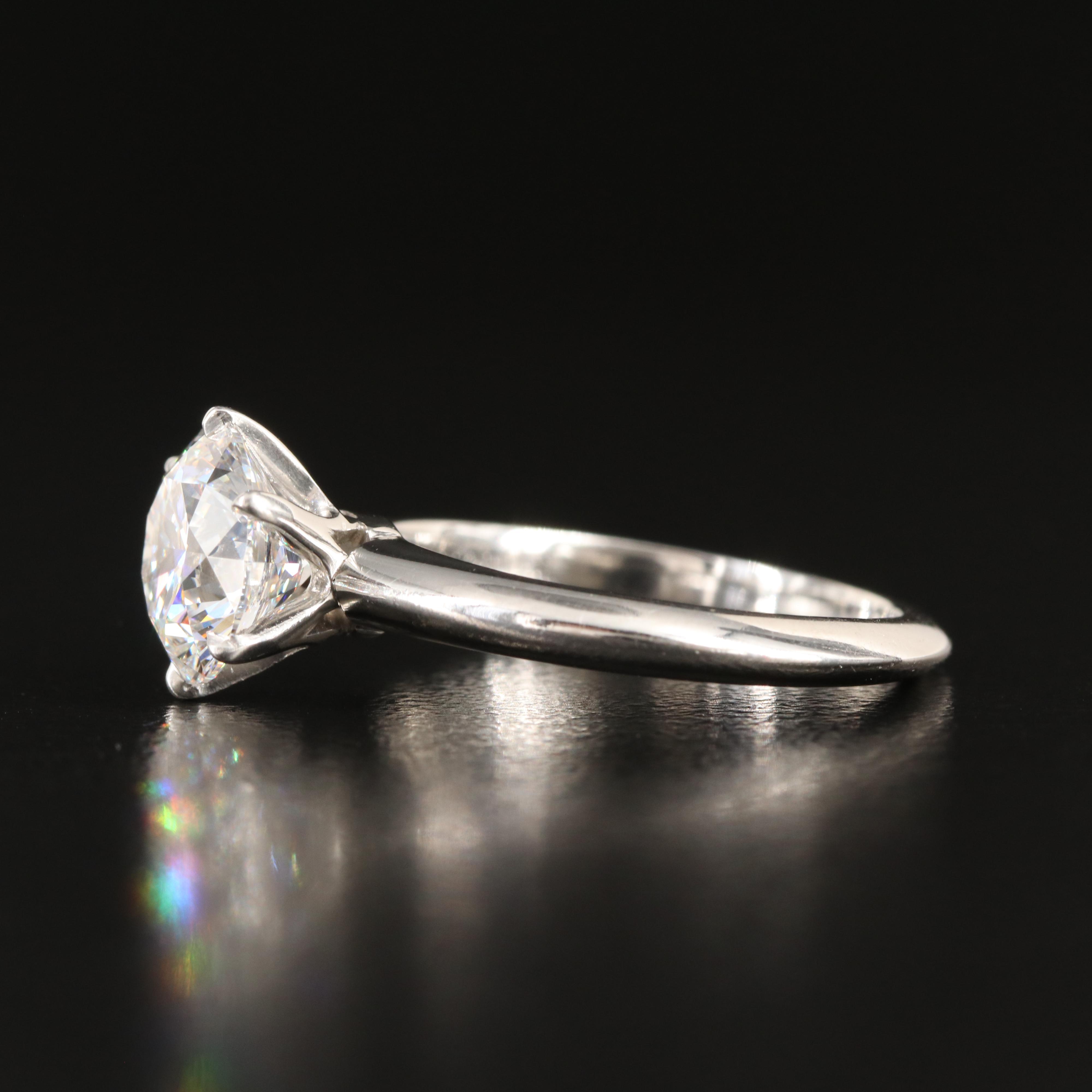 Tiffany & Co. Platinum Mount with Aftermarket 2.01 CT Lab Grown Diamond with IGI