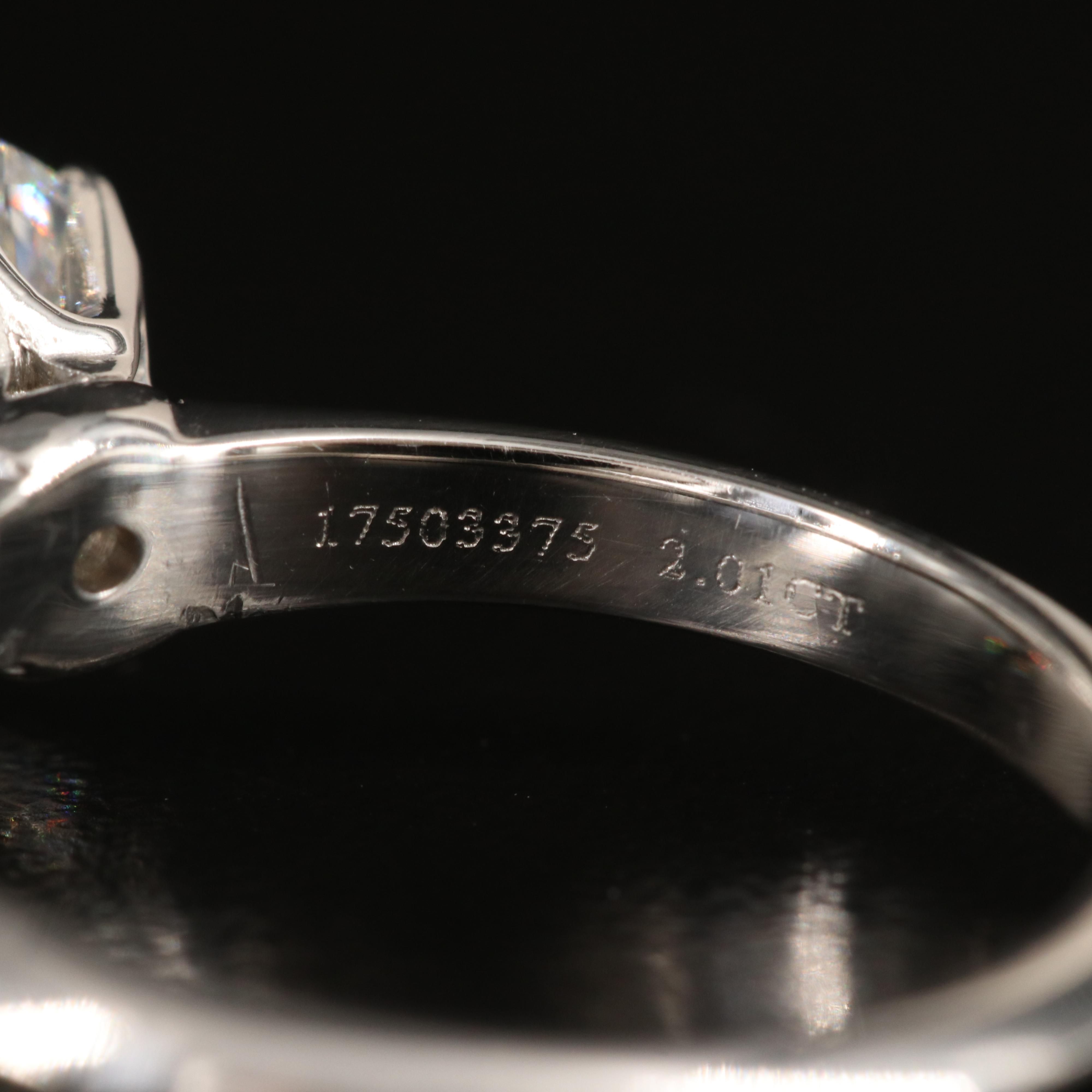 Tiffany & Co. Platinum Mount with Aftermarket 2.01 CT Lab Grown Diamond with IGI