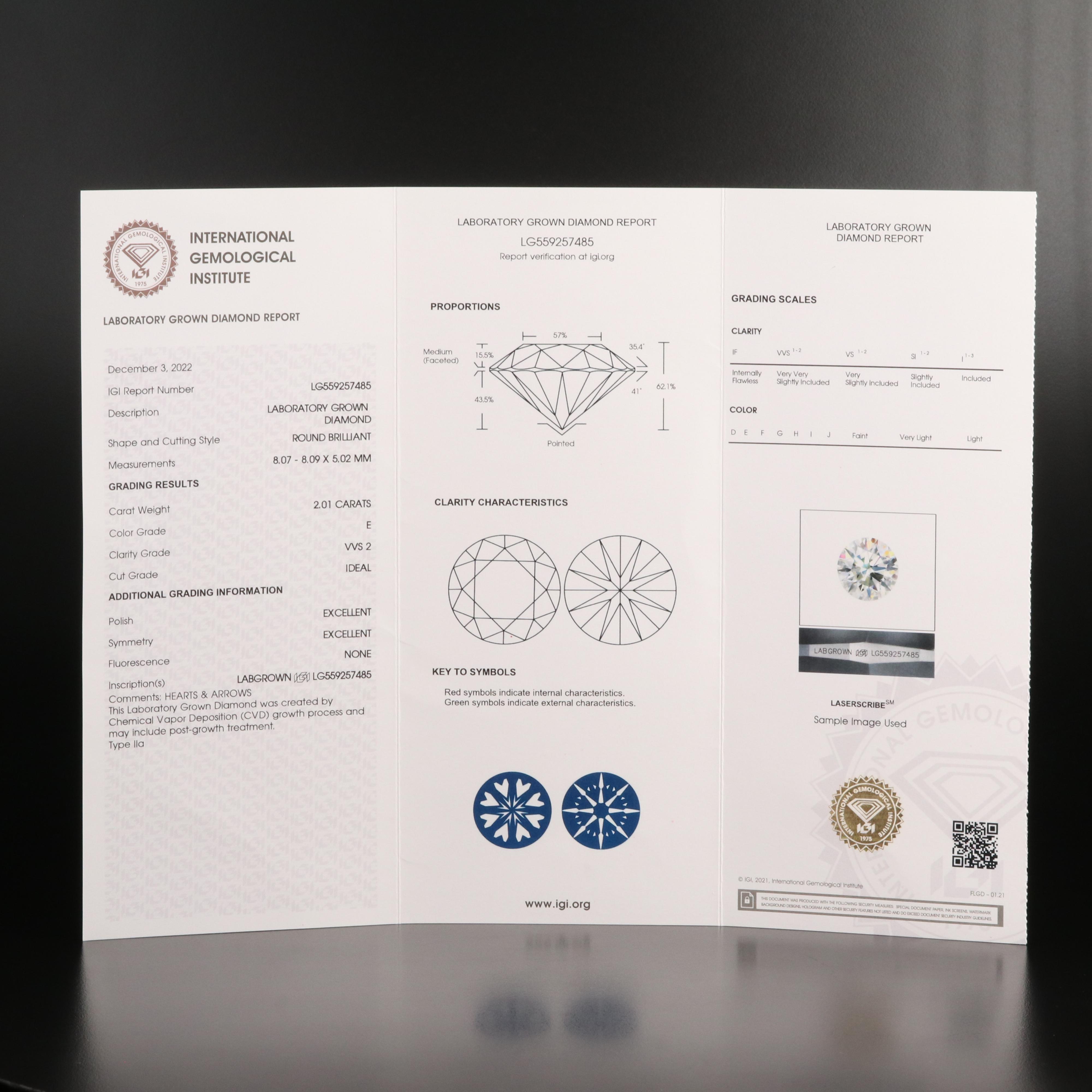 Tiffany & Co. Platinum Mount with Aftermarket 2.01 CT Lab Grown Diamond with IGI