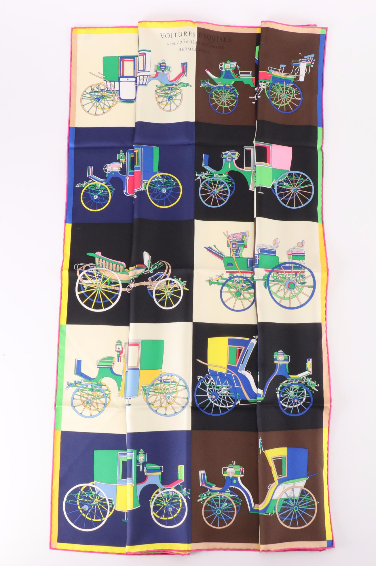 Hermès "Voitures Exquises" Scarf 90 in Silk Twill with Box