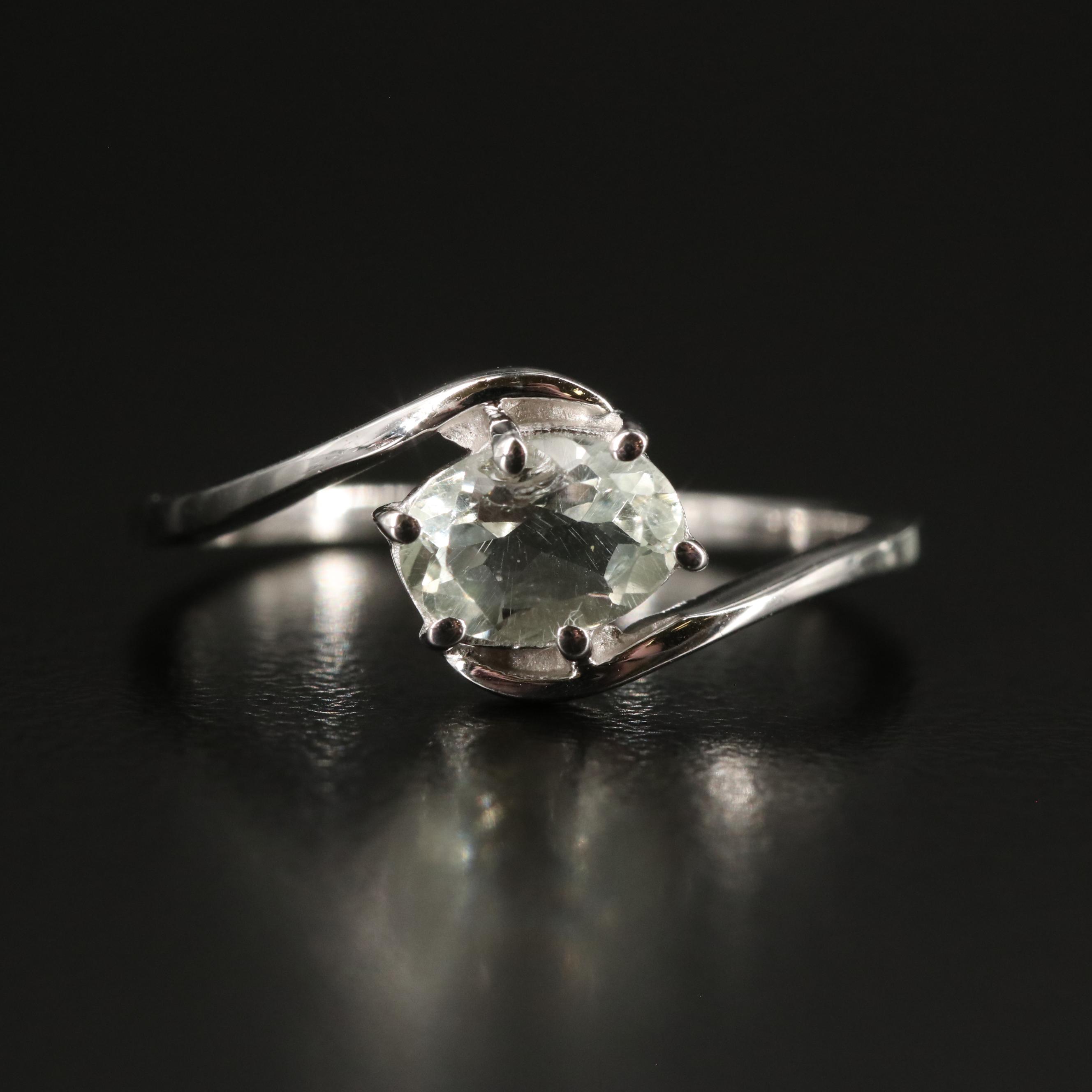 Sterling Prasiolite Bypass Ring