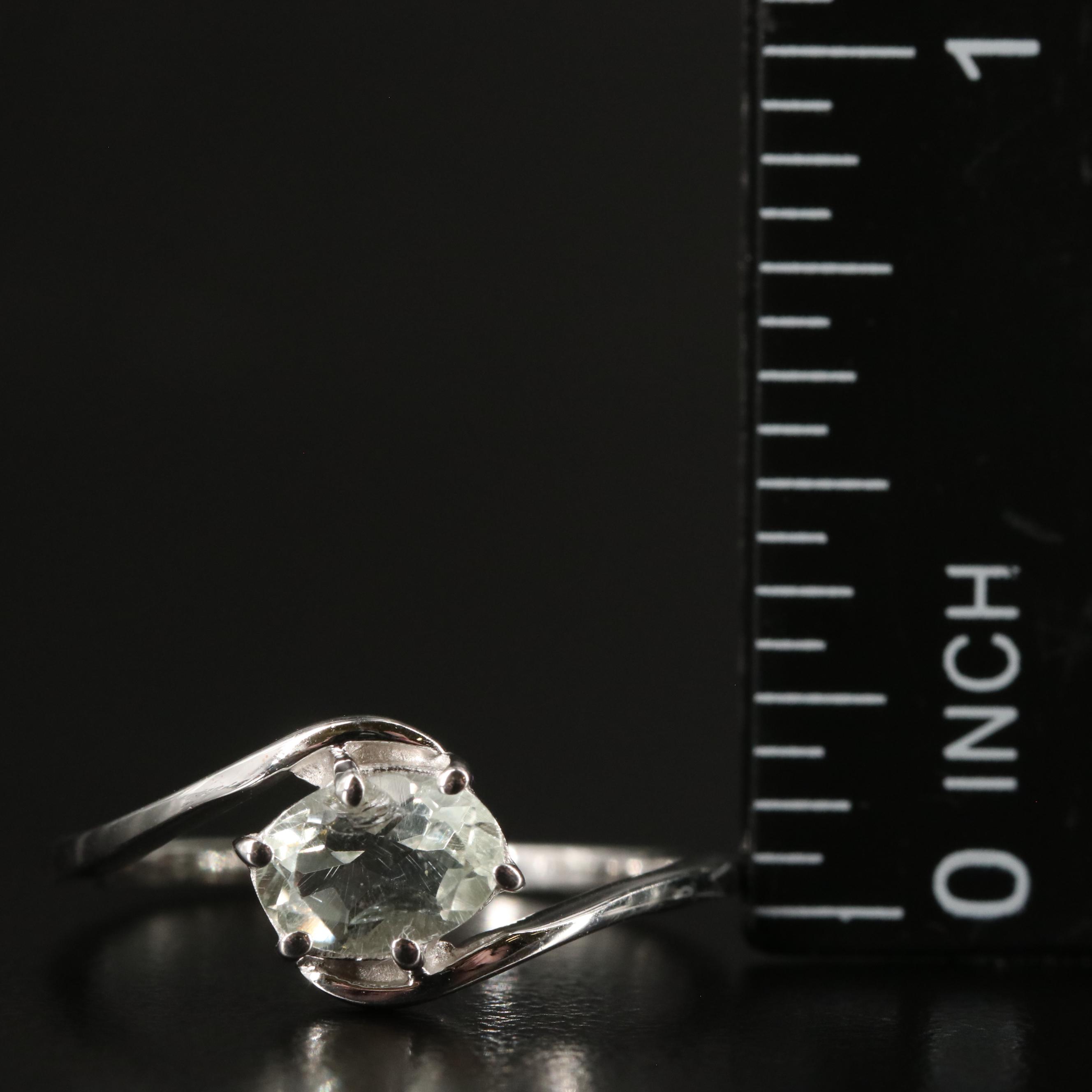 Sterling Prasiolite Bypass Ring