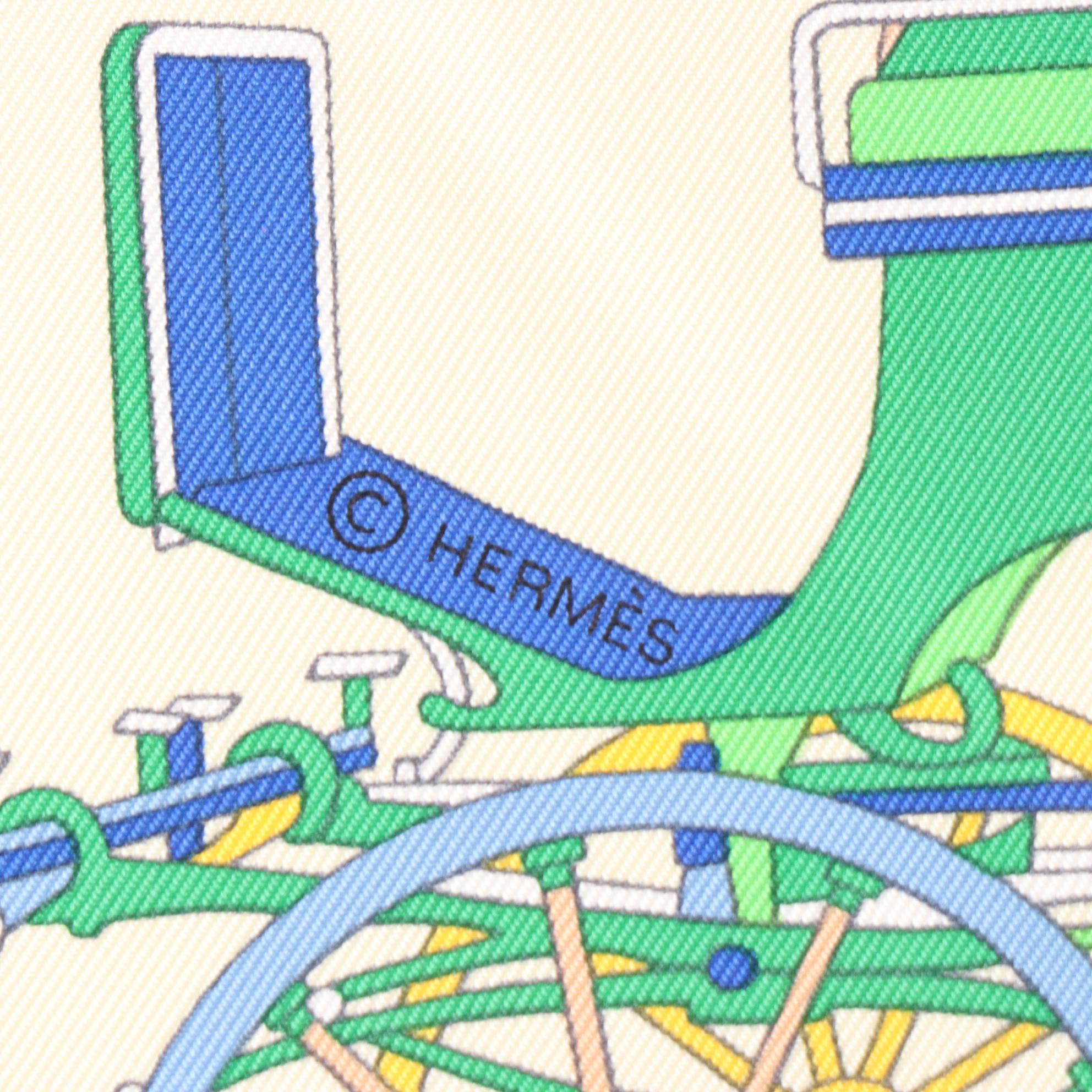 Hermès "Voitures Exquises" Scarf 90 in Silk Twill with Box