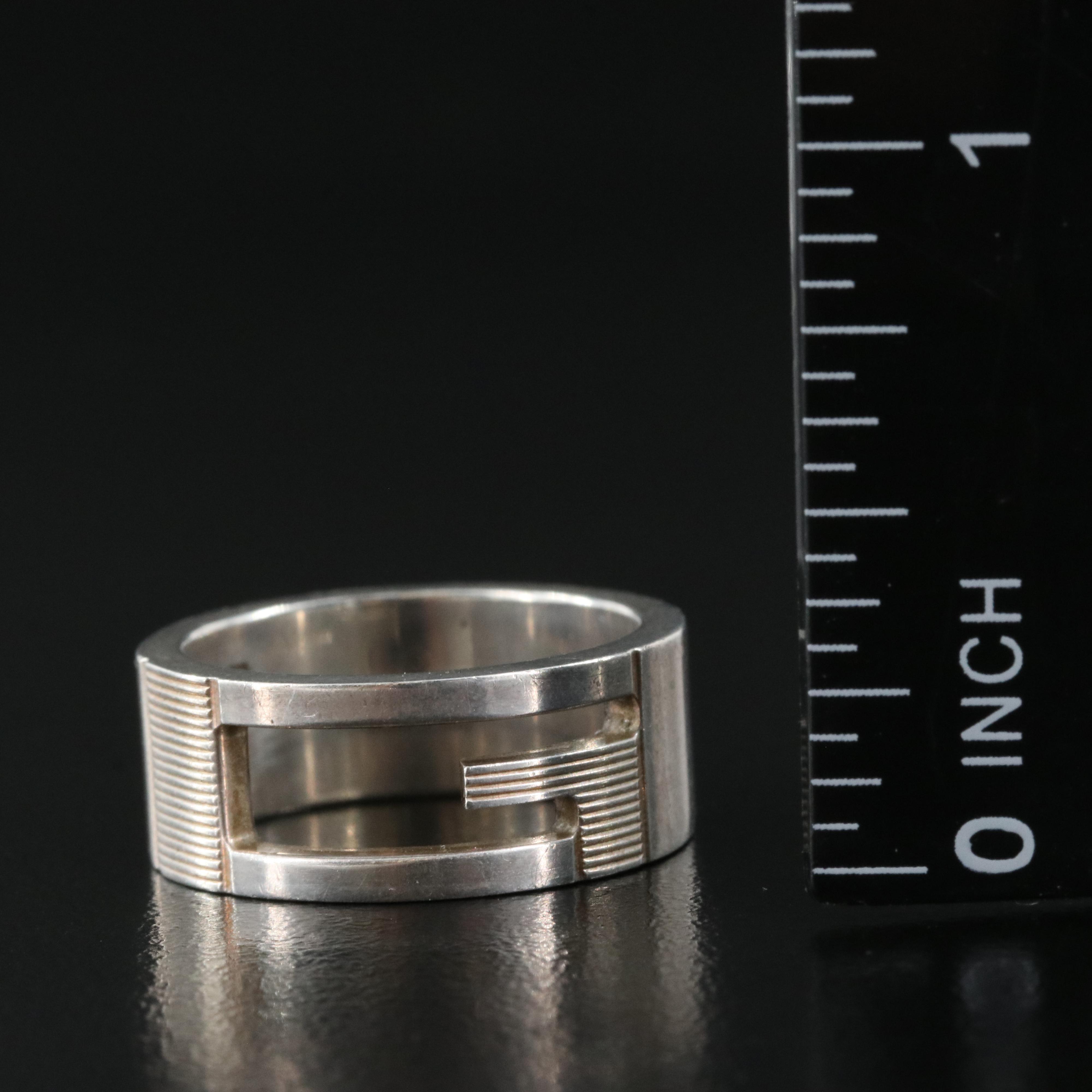 Gucci "G" Logo Sterling Cut Out Band