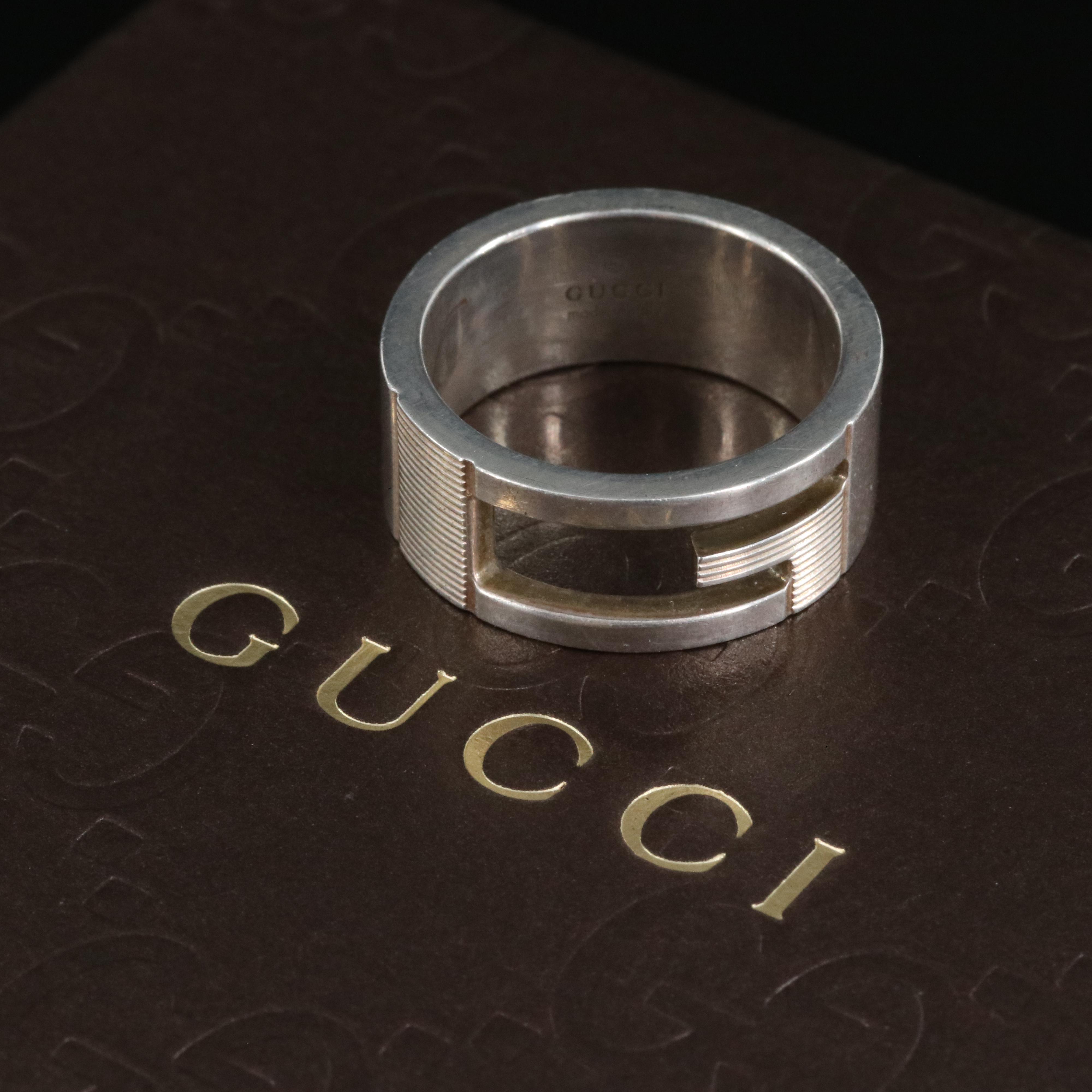 Gucci "G" Logo Sterling Cut Out Band