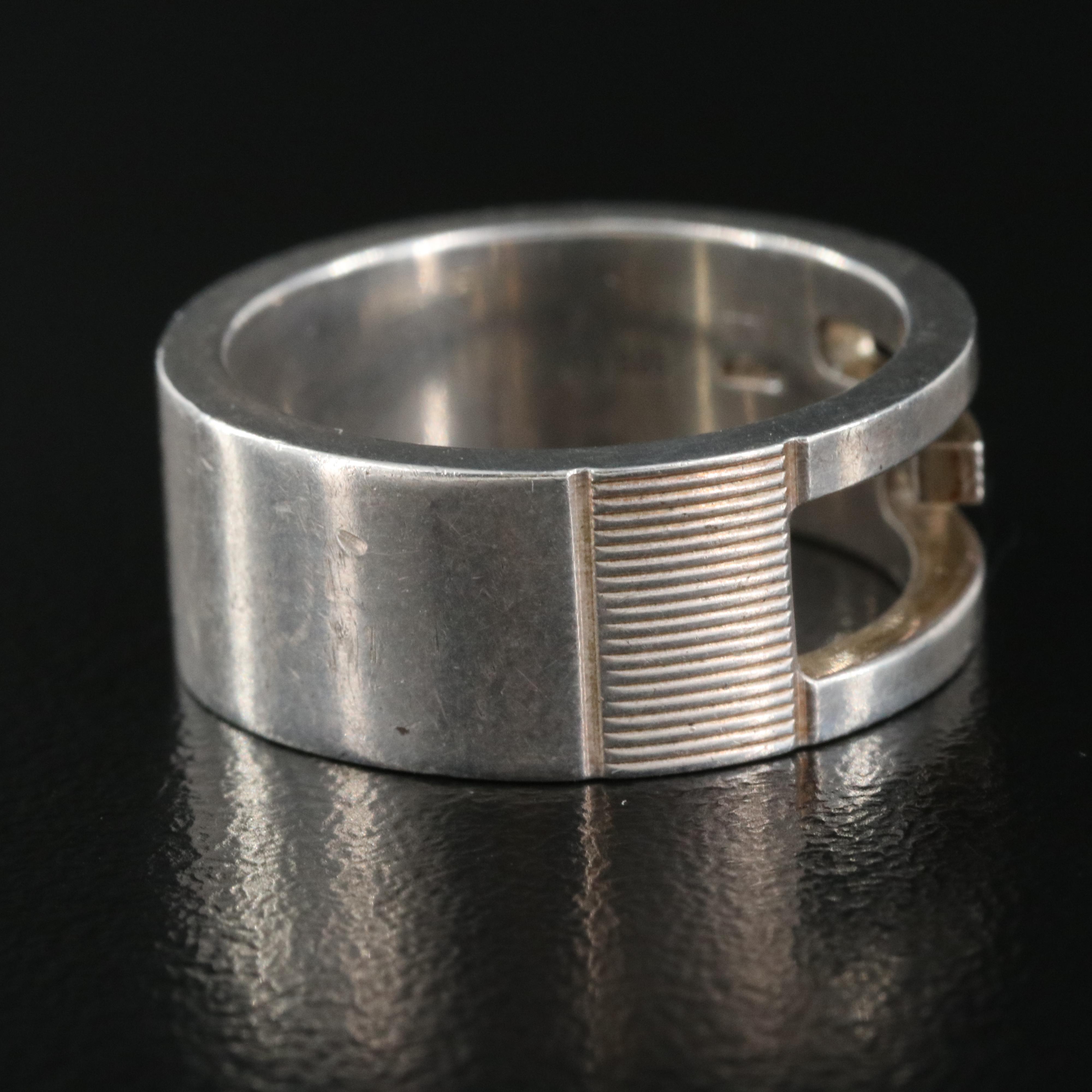 Gucci "G" Logo Sterling Cut Out Band