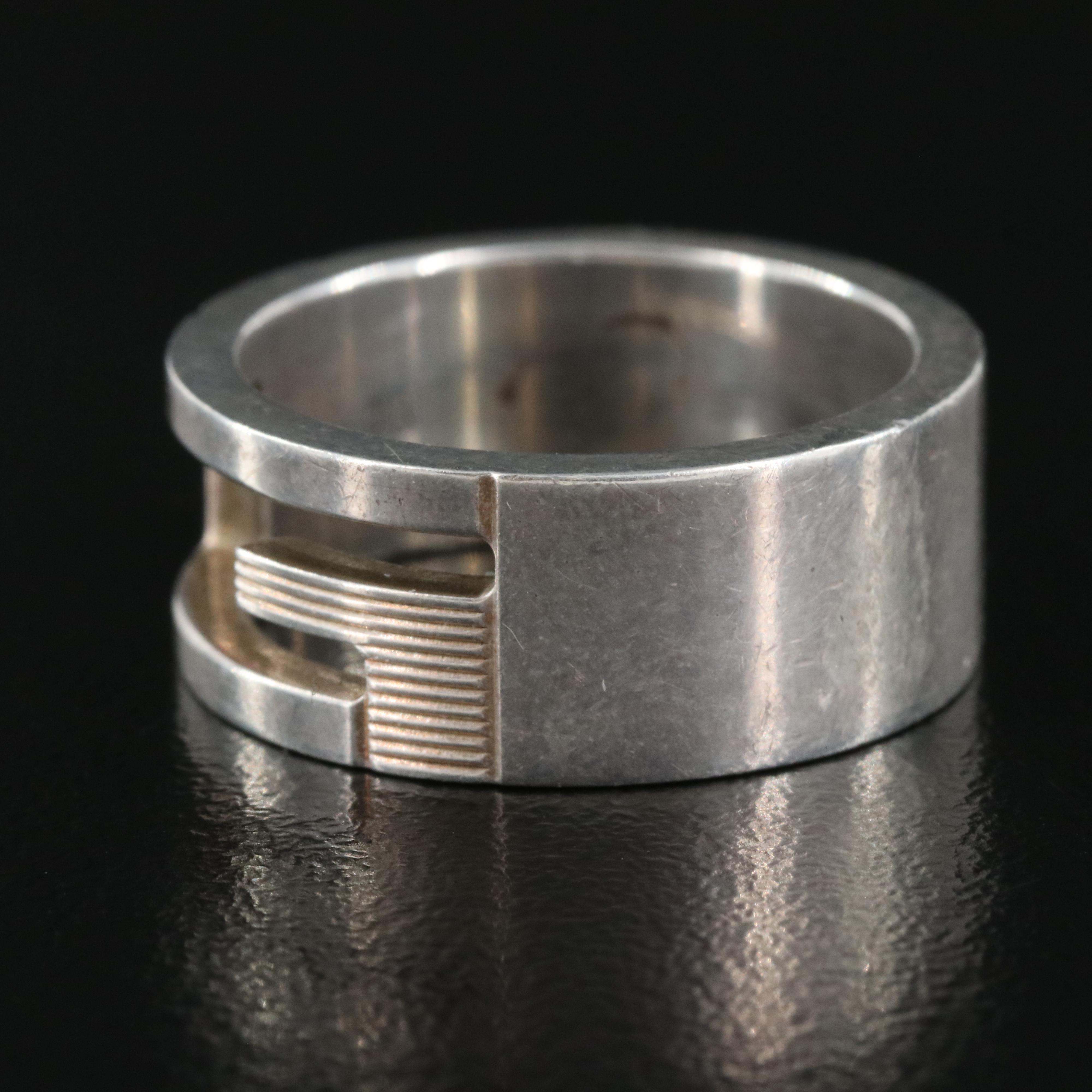 Gucci "G" Logo Sterling Cut Out Band