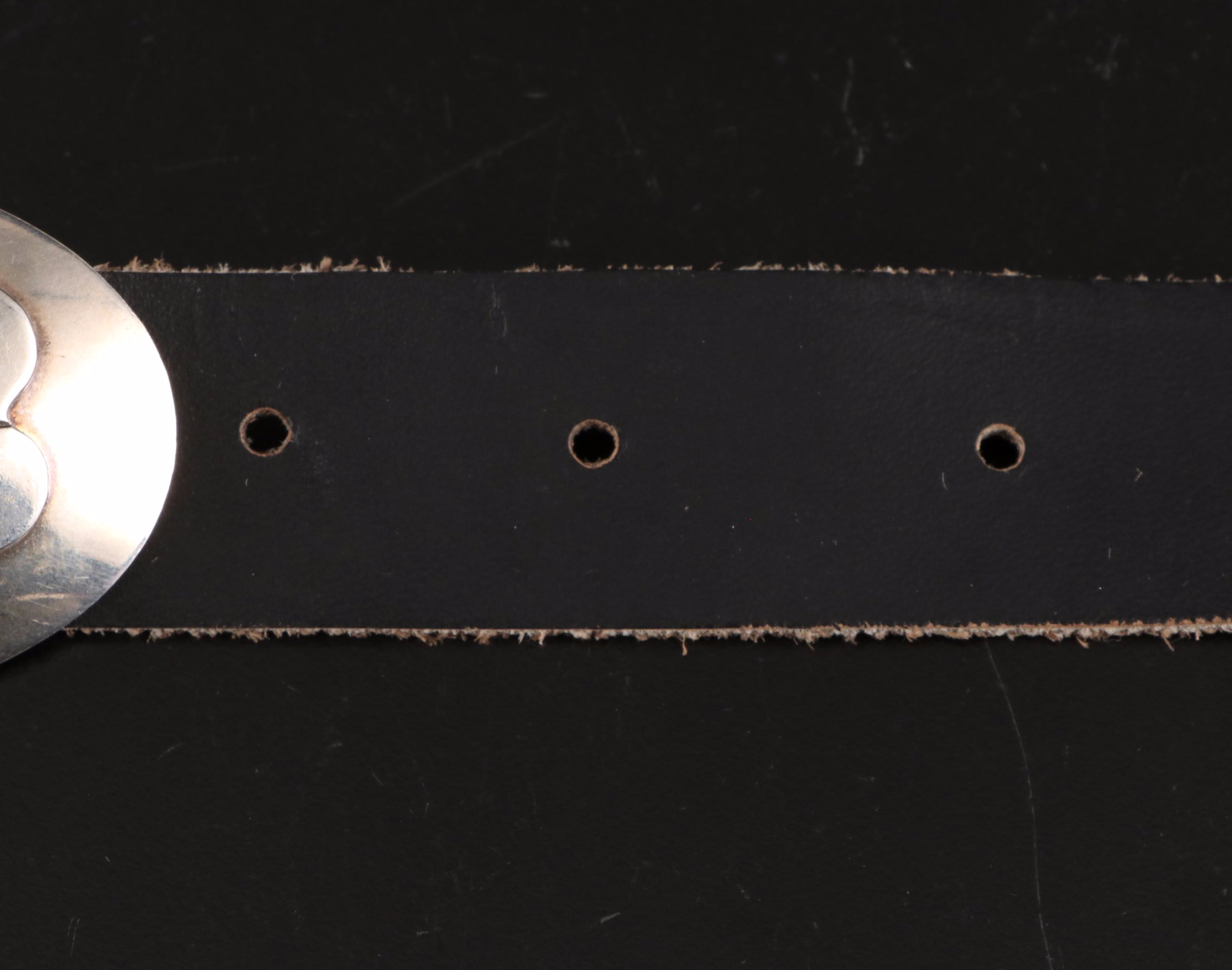 Ben J. Chavez Sterling Silver and Mosaic Inlay Concho Leather Belt with Earrings