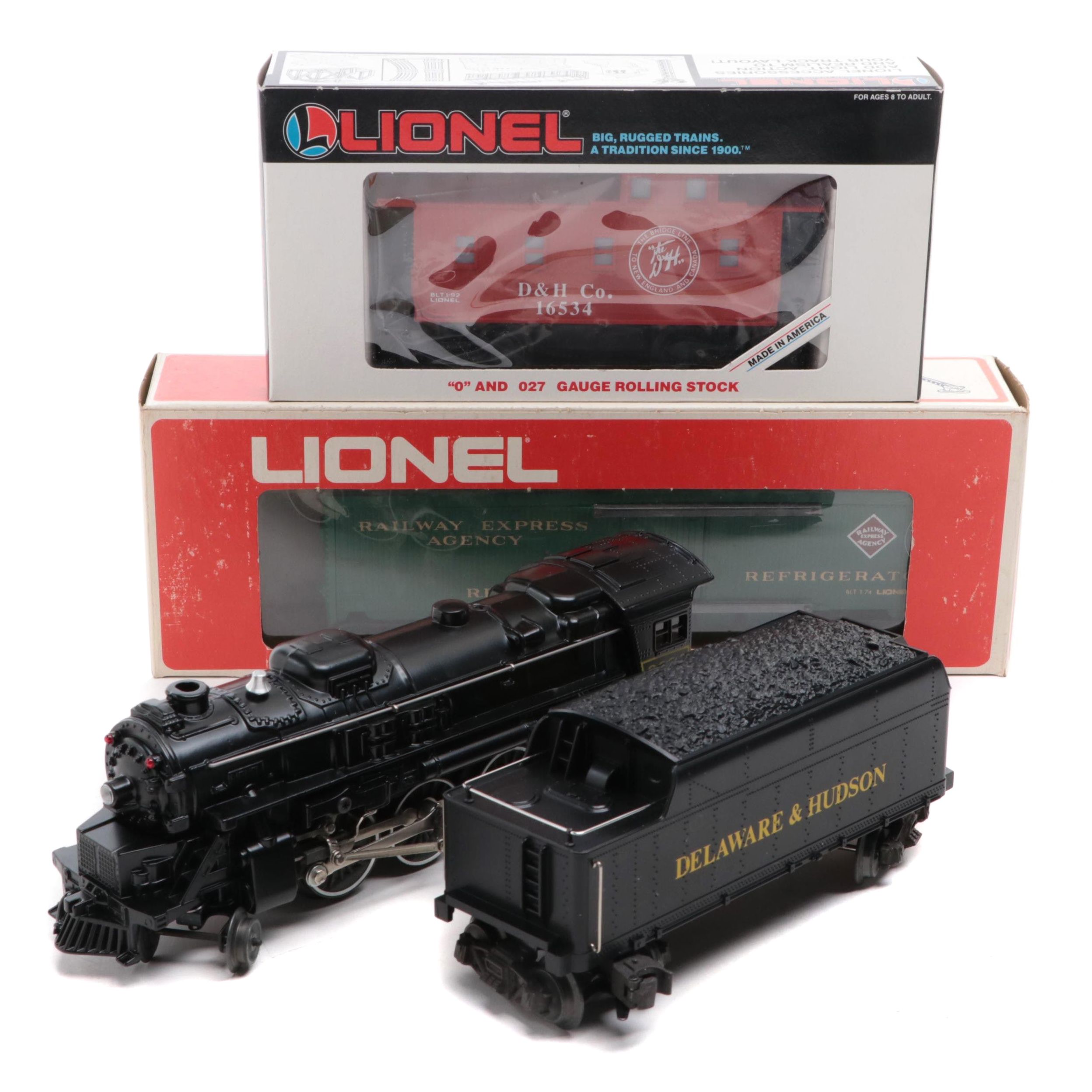 Lionel Trains Delaware and Hudson Locomotive and Tender Car with Caboose, More
