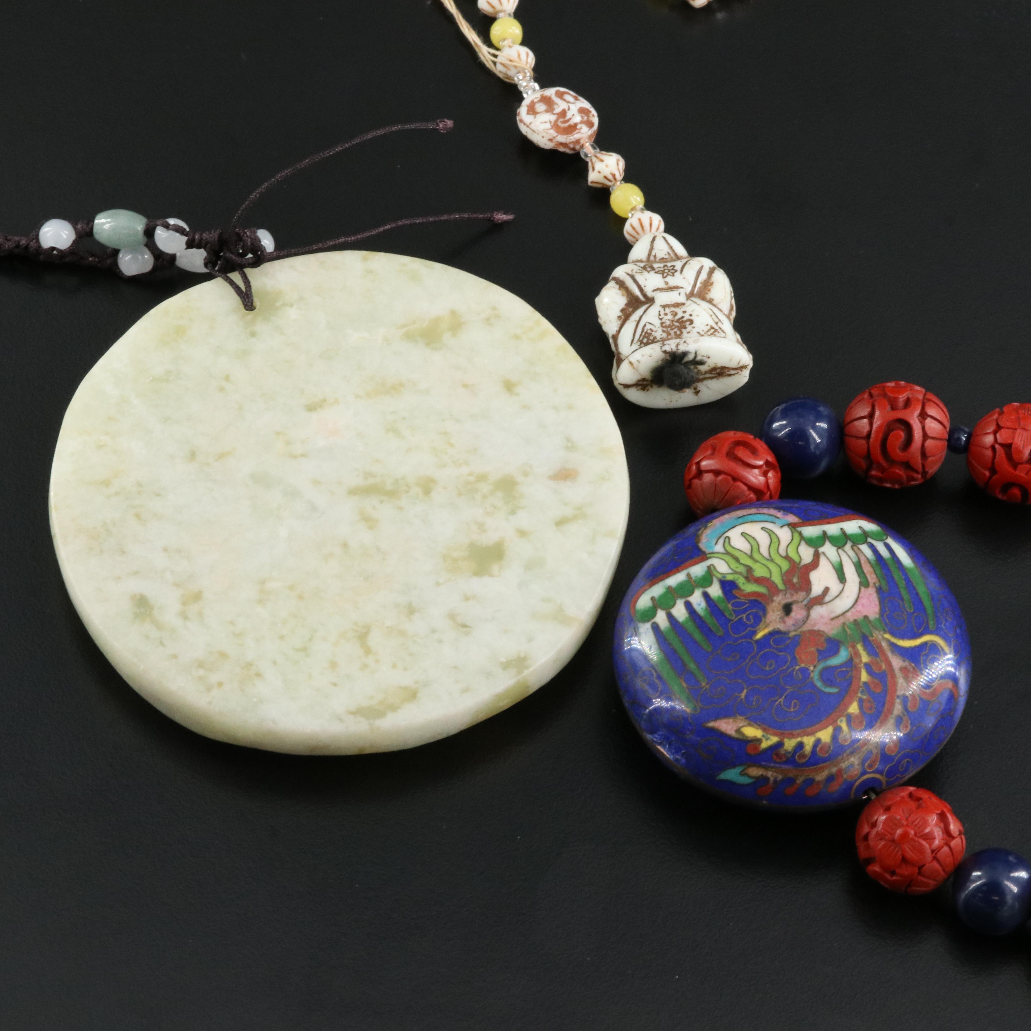 Necklaces and Bracelets Including Bone, Glass and Faux Cinnabar