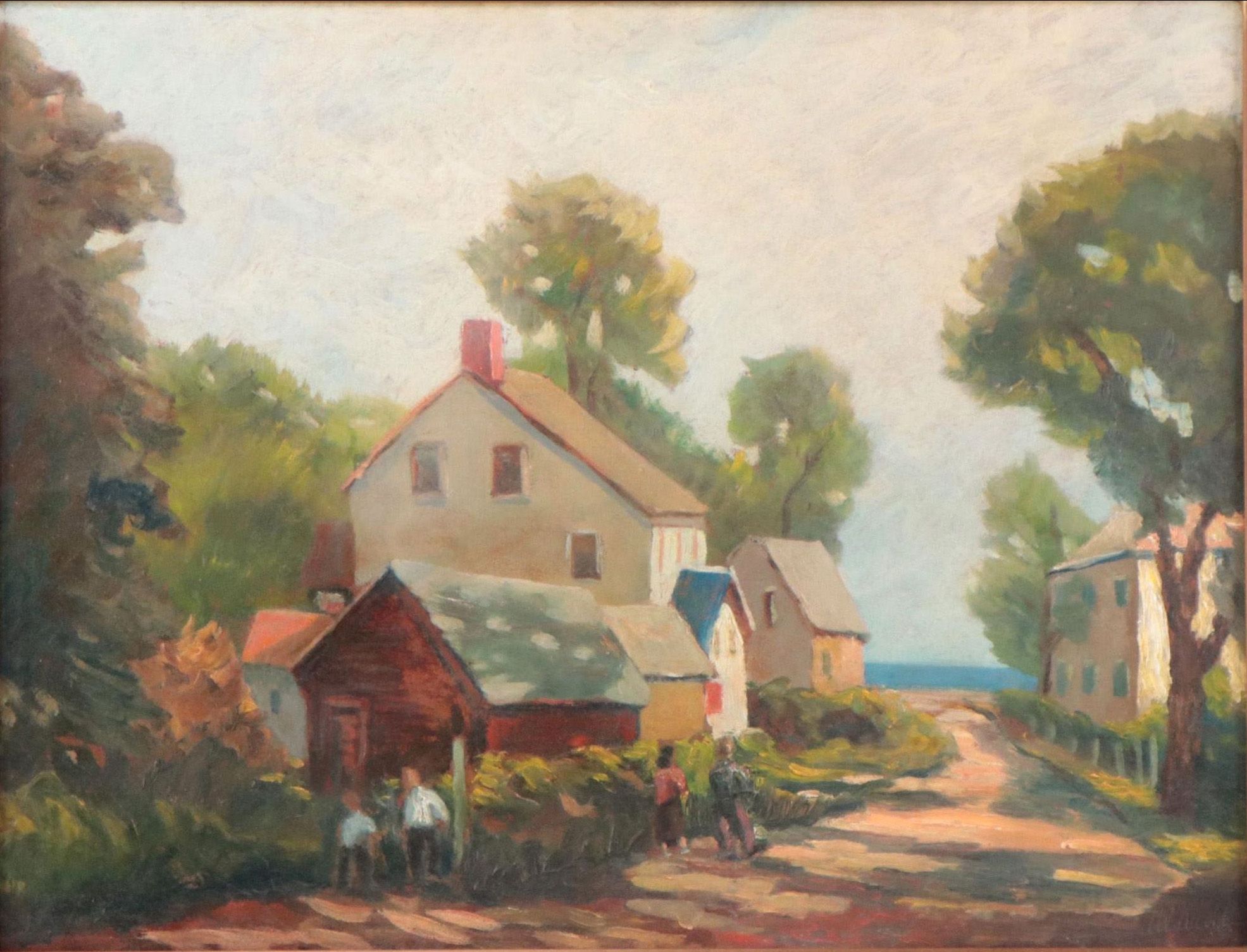 Nicoll Residential Coastal Town Landscape Oil Painting