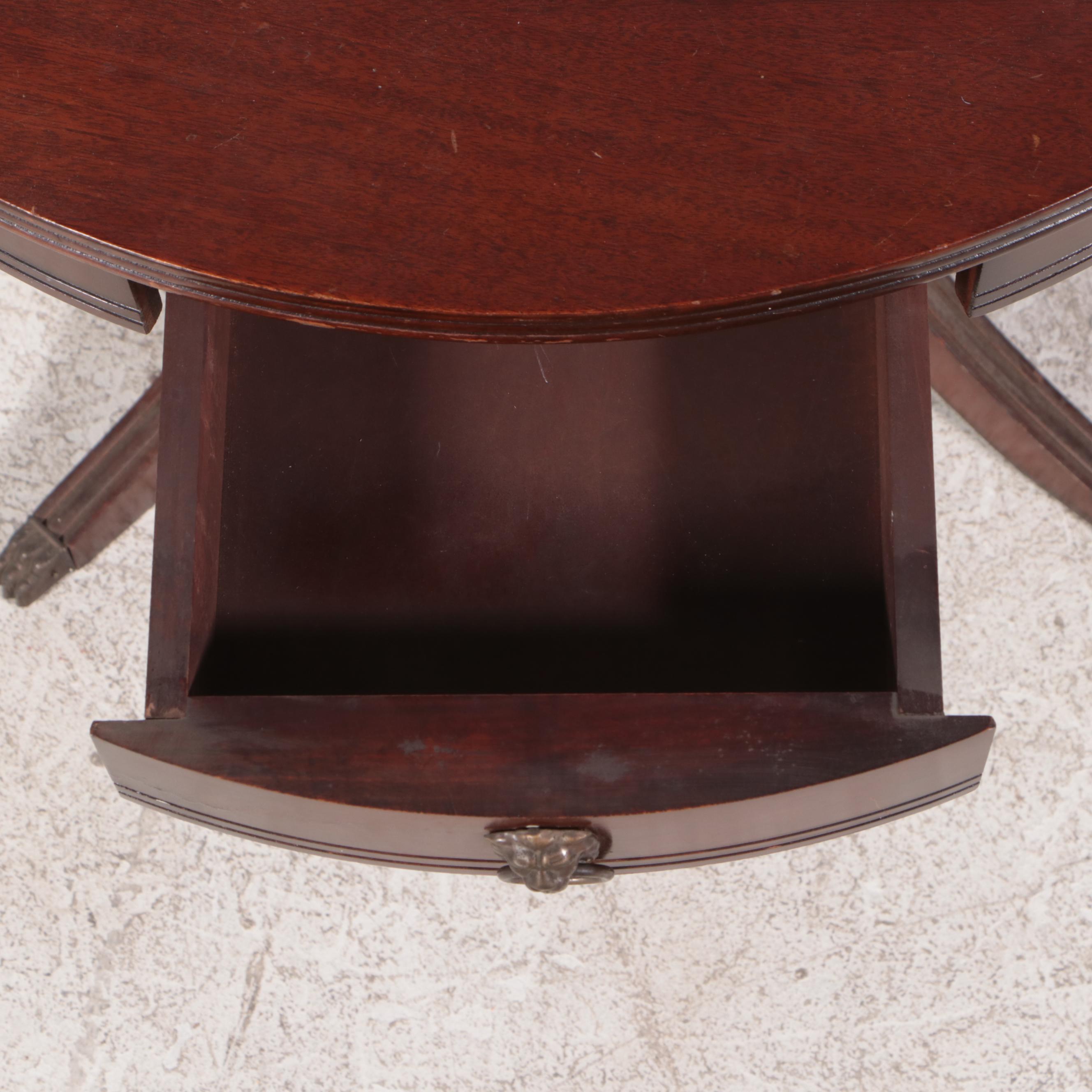 American Classical Style Mahogany Coffee Table and Side Table, 20th Century