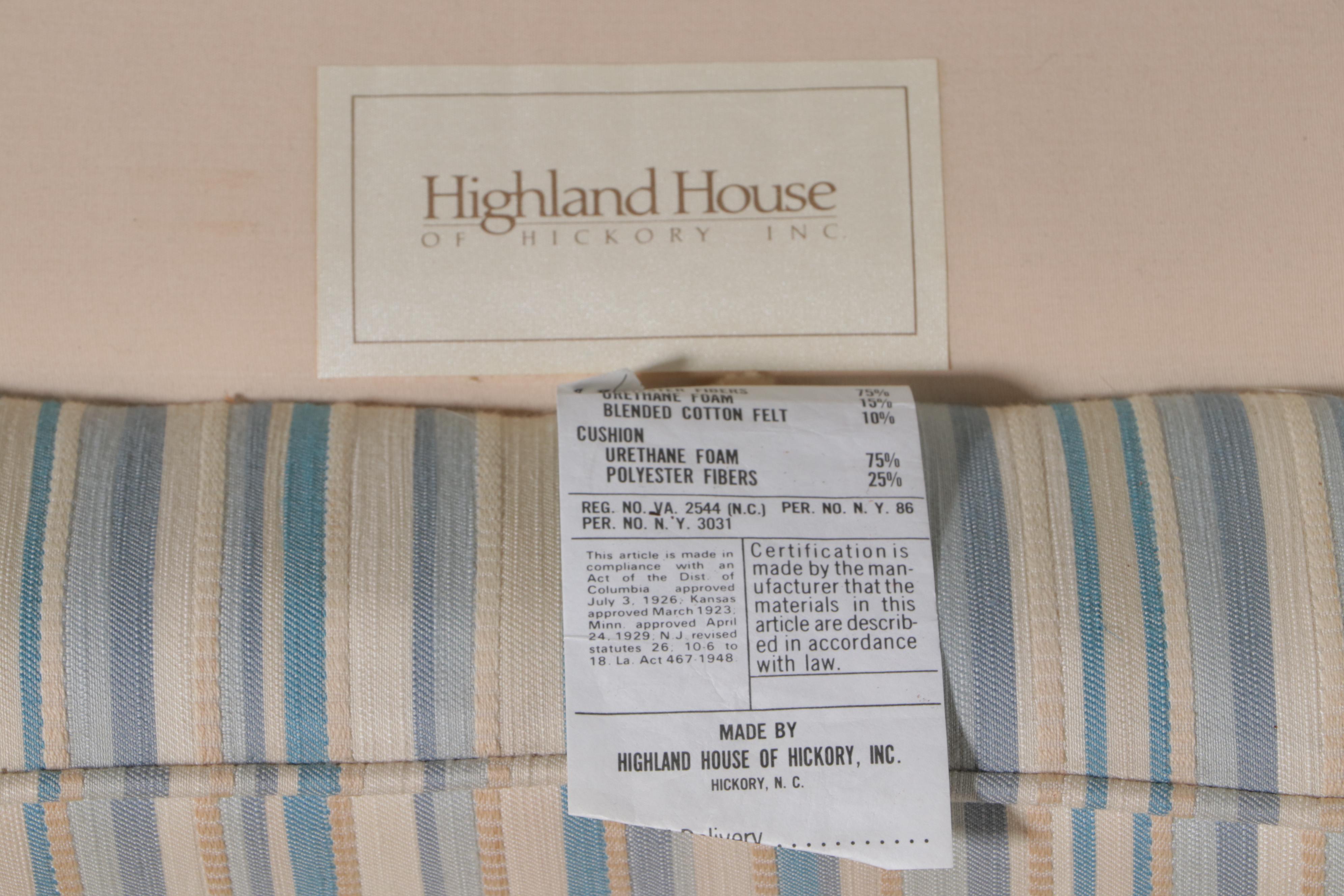 Pair of Highland House Custom-Upholstered Roll-Arm Armchairs