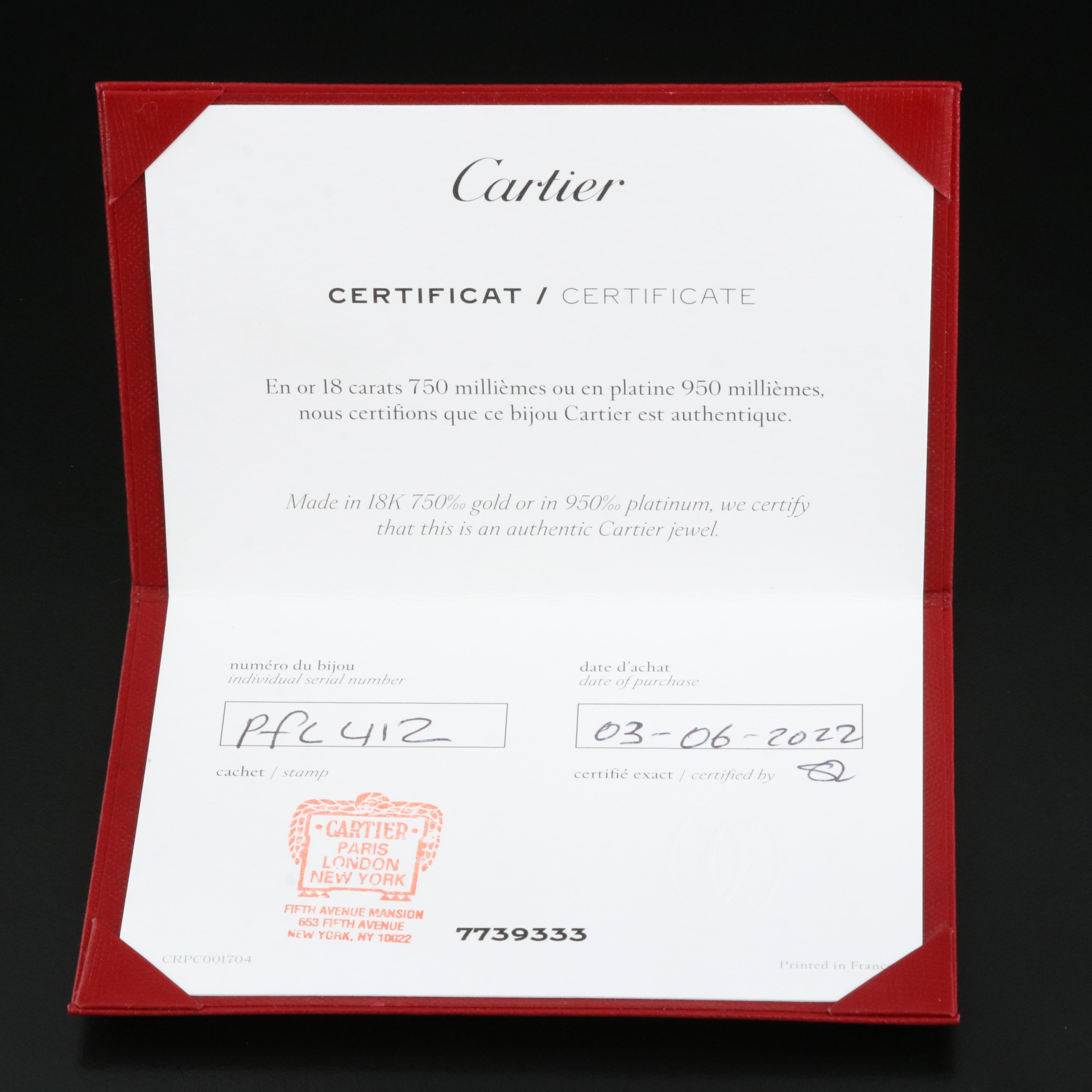 Cartier "Love" 18K 0.24 CTW Diamond Eternity Band