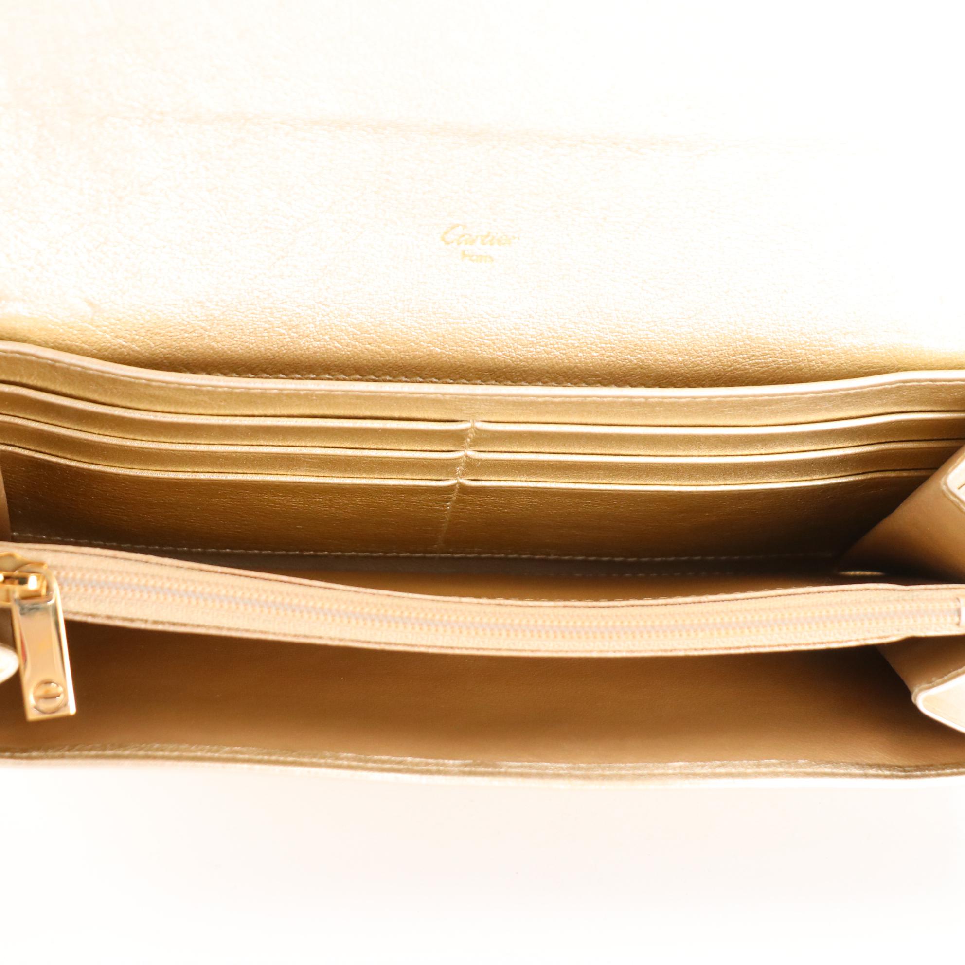 Cartier Love Continental Wallet in Metallic Gold Leather