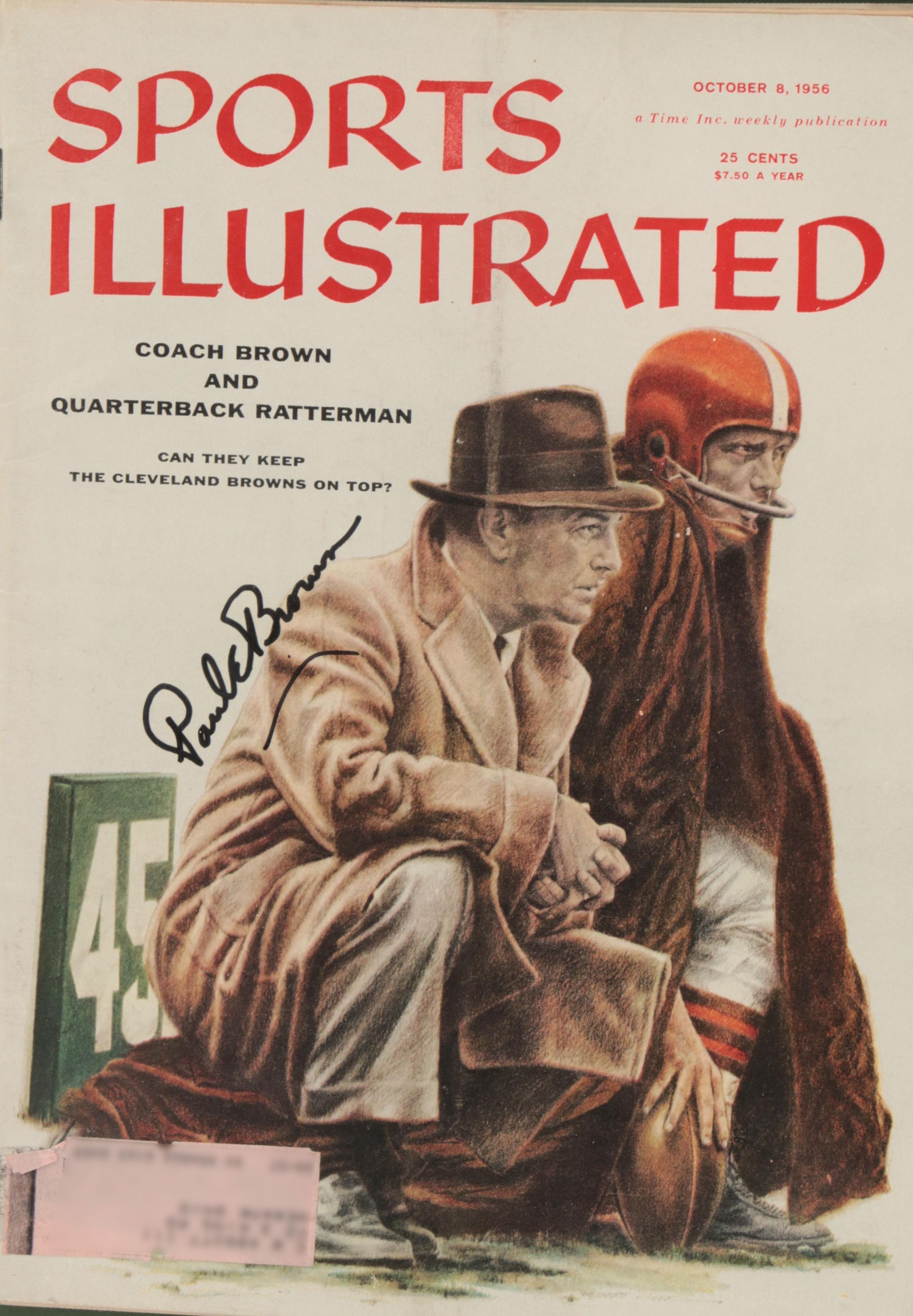 Paul Brown Signed 1956 "Sports Illustrated" Magazine