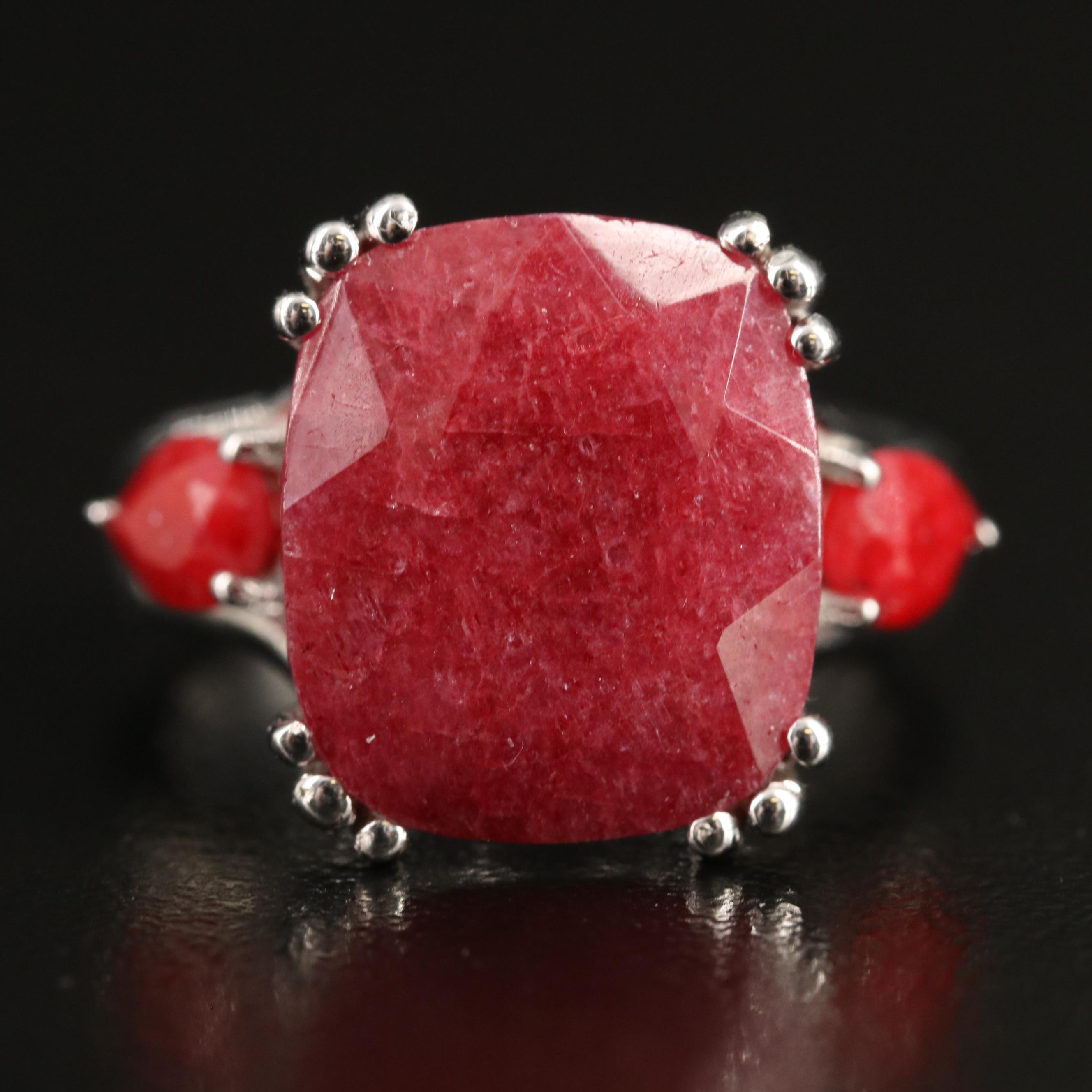 Sterling Beryl and Sapphire Ring