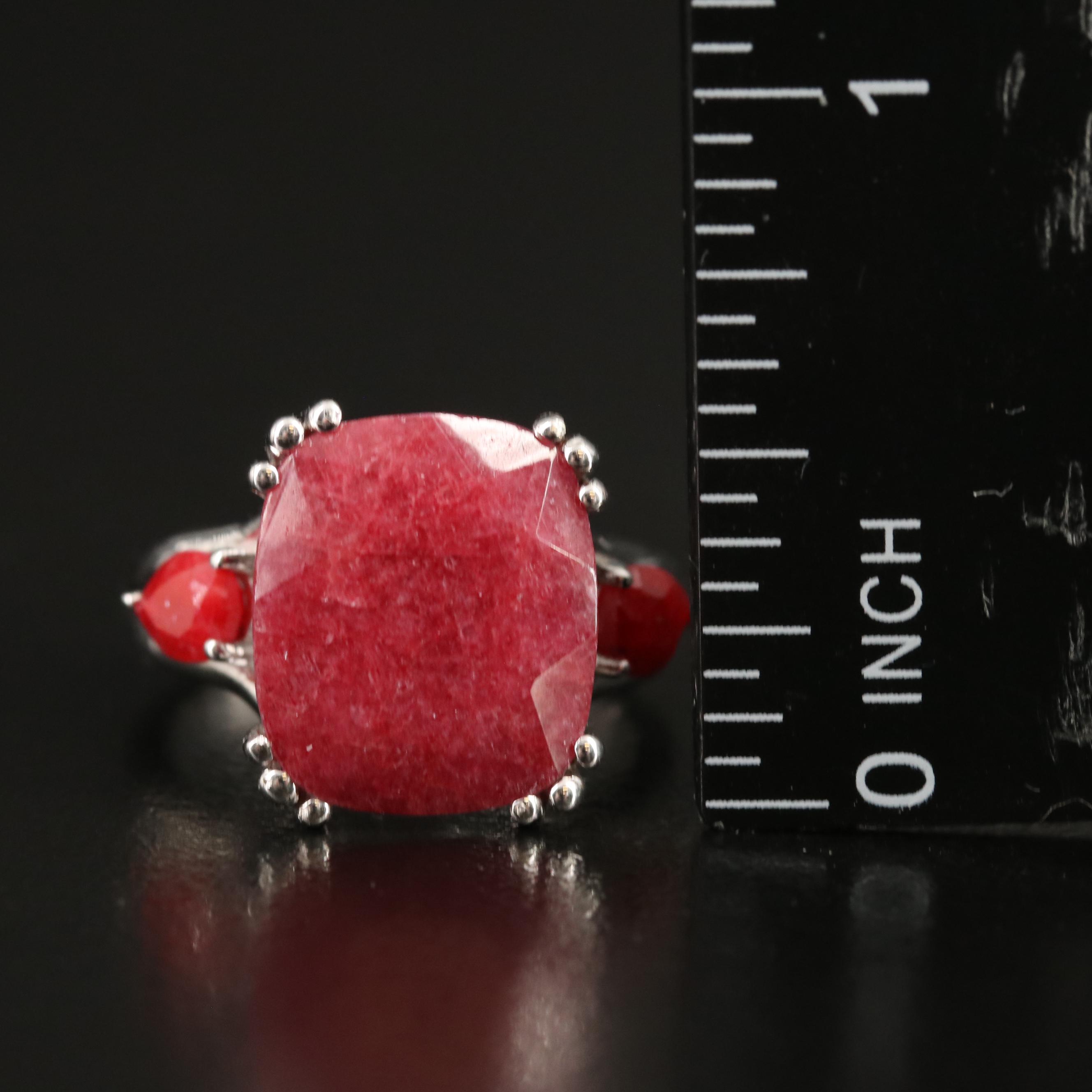 Sterling Beryl and Sapphire Ring