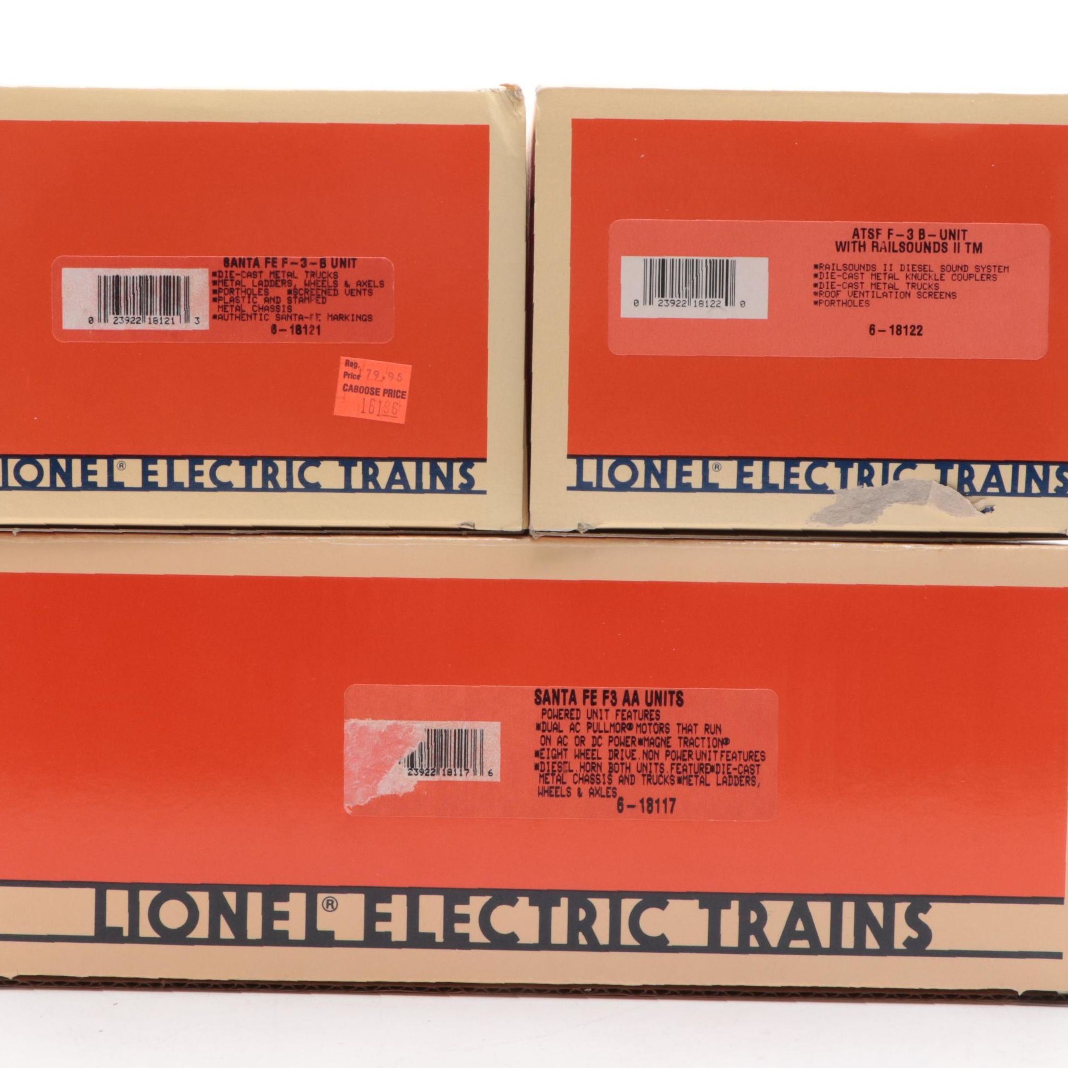 Lionel Trains Santa Fe F3 6-18117 Diesel Locomotives with Passenger Cars