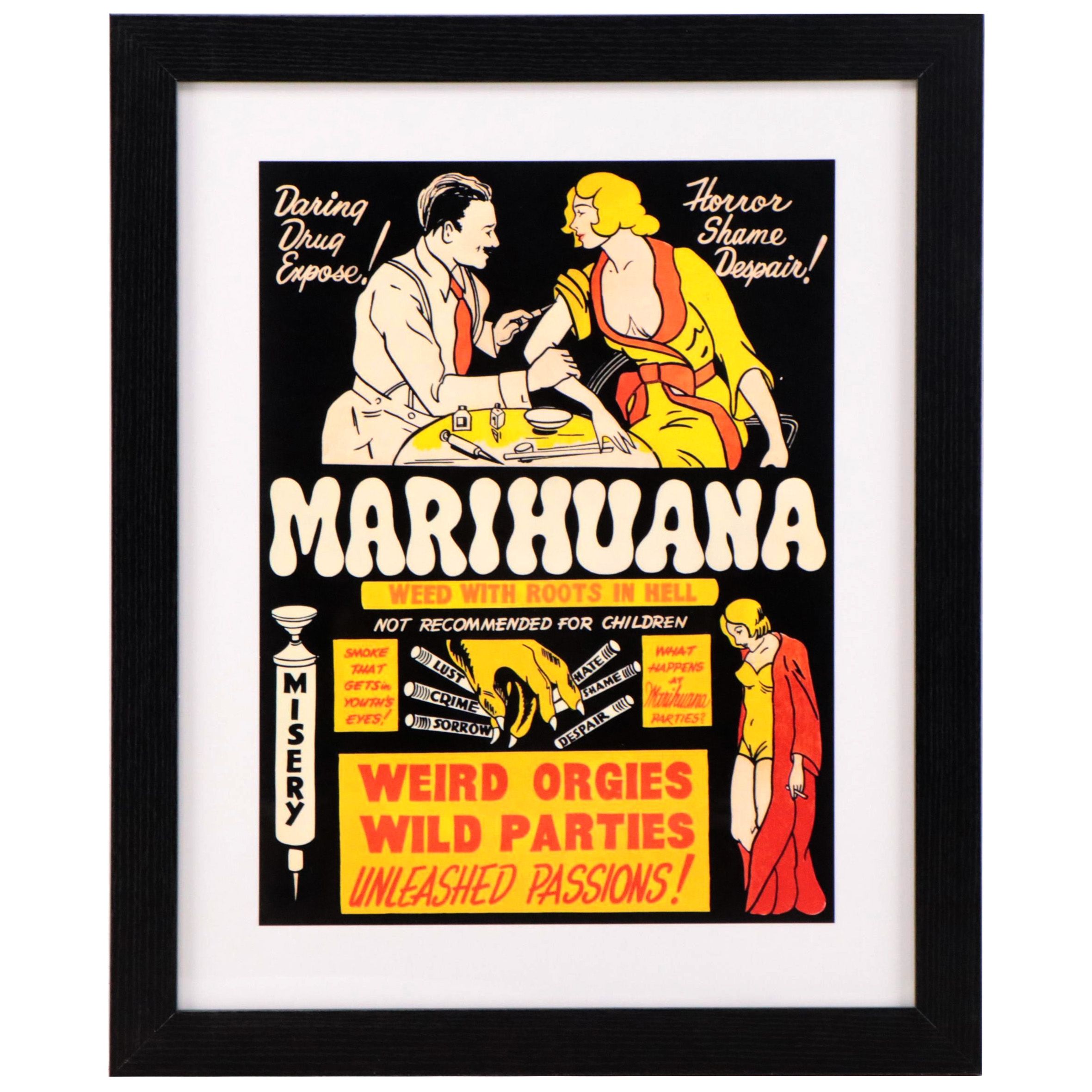 Offset Lithograph of Cannabis Propaganda Poster "Marihuana," 21st Century