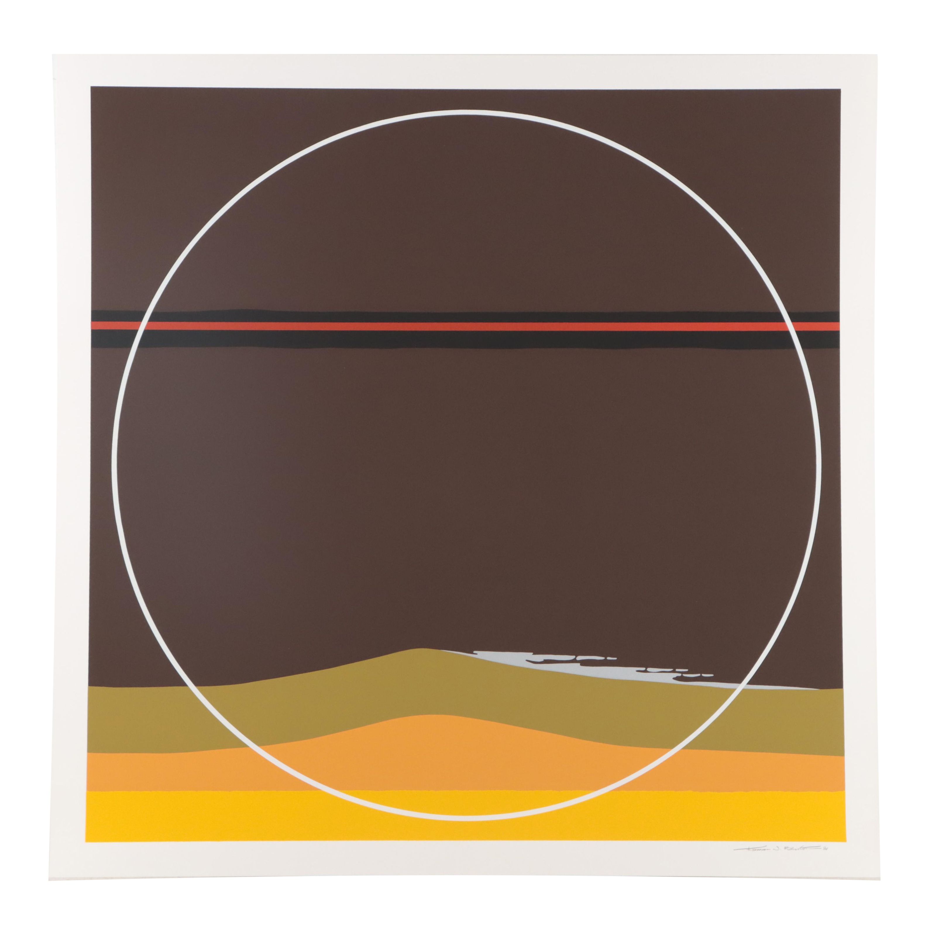 Thomas Whelan Benton Serigraph "Yellow Dunes," 1981