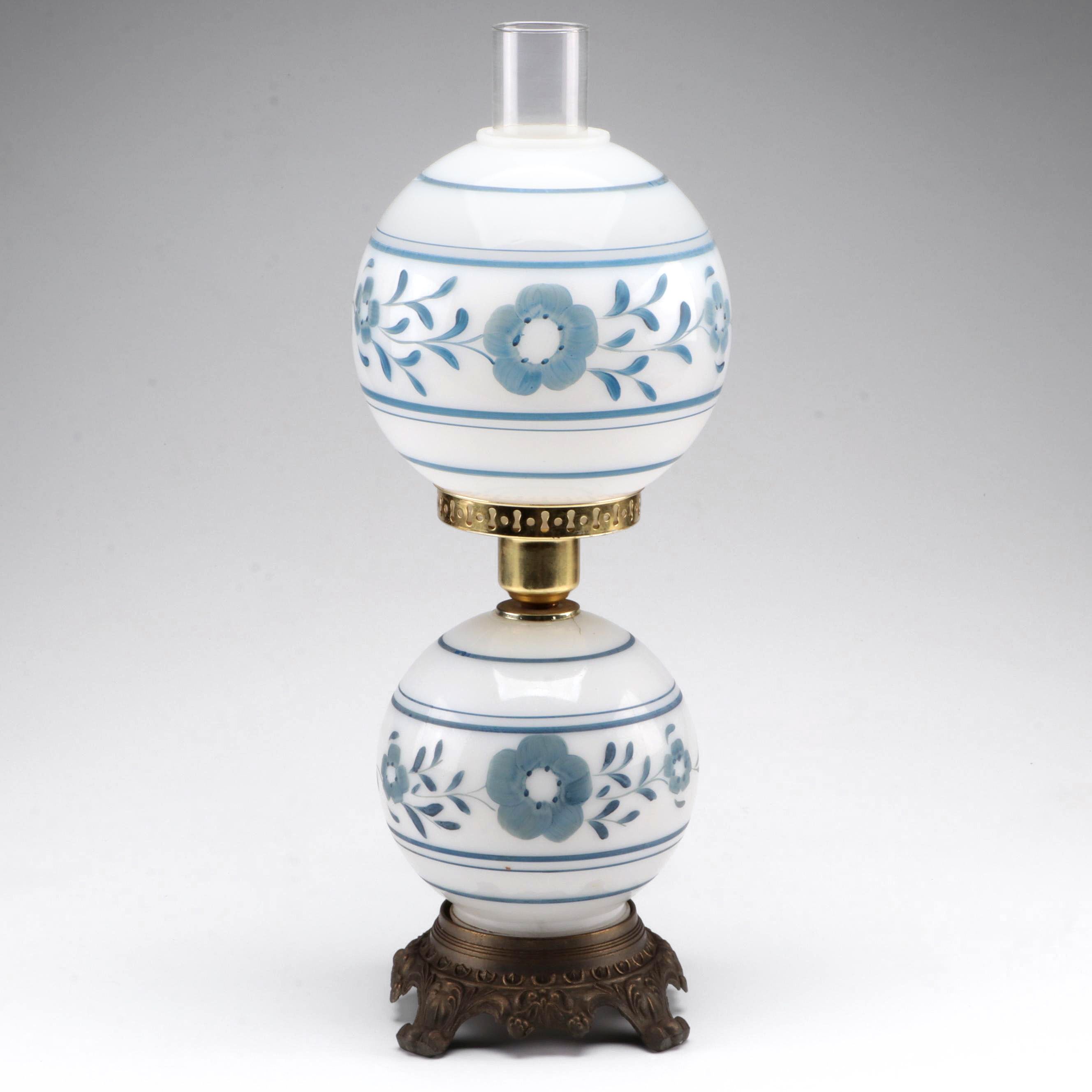 Double Globe Converted Glass Hurricane Lamp