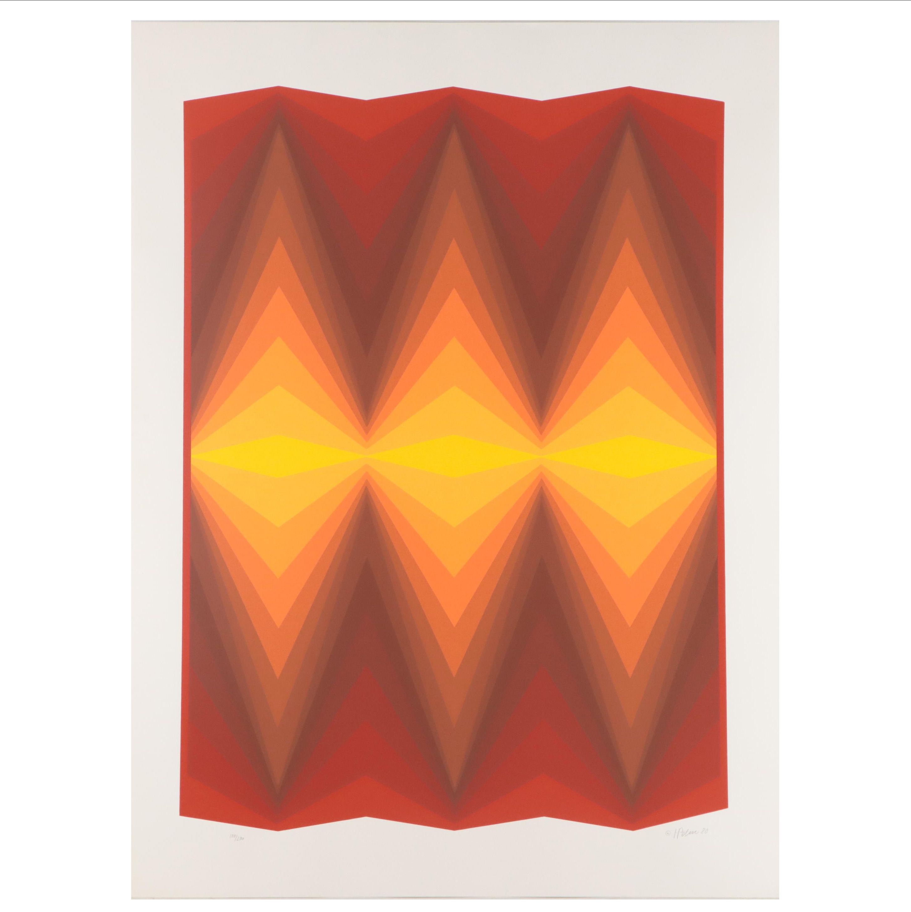 Jurgen Peters Op Art Serigraph, 1980