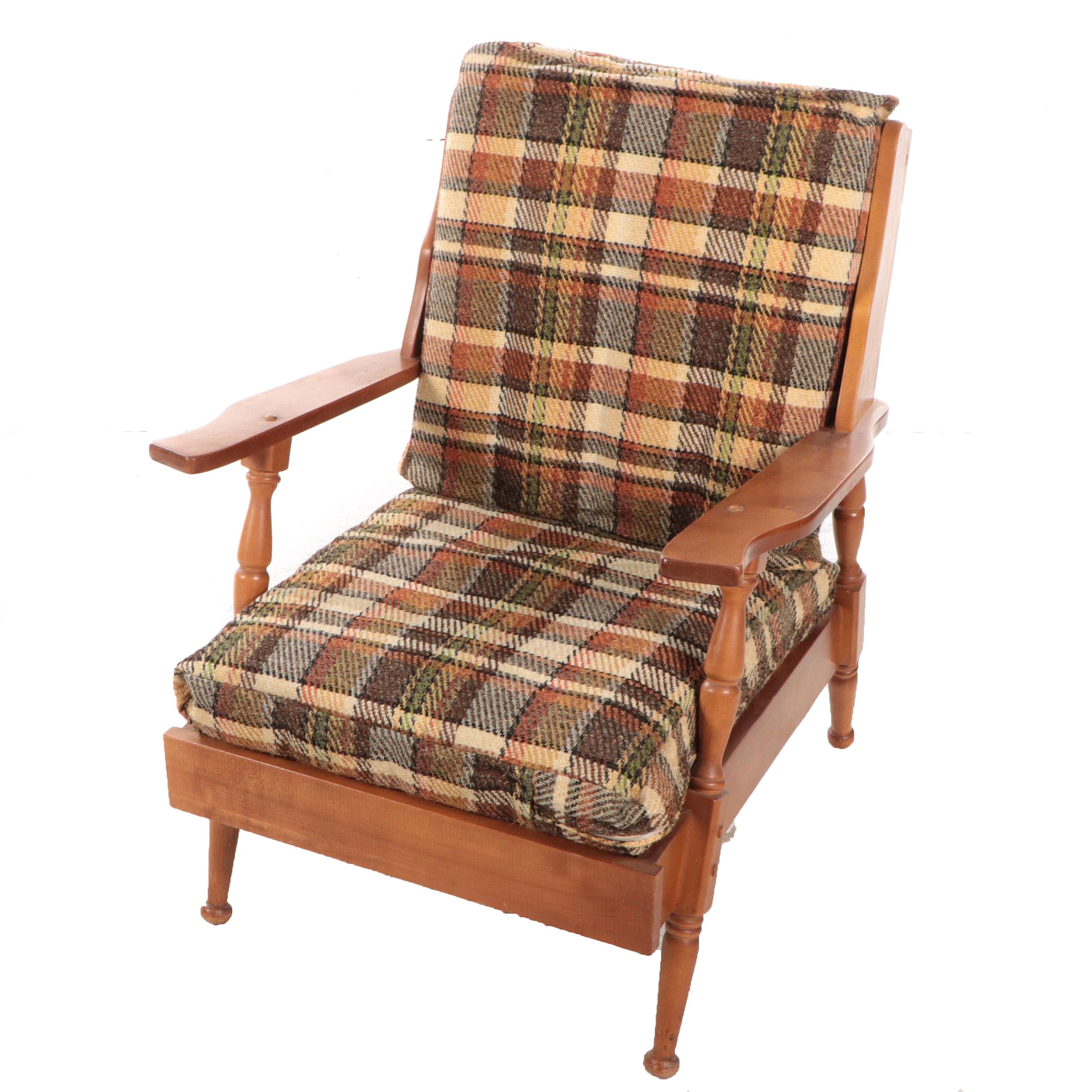 Charlton Colonial Style Maple Wingback Lounge Chair, Mid-20th Century