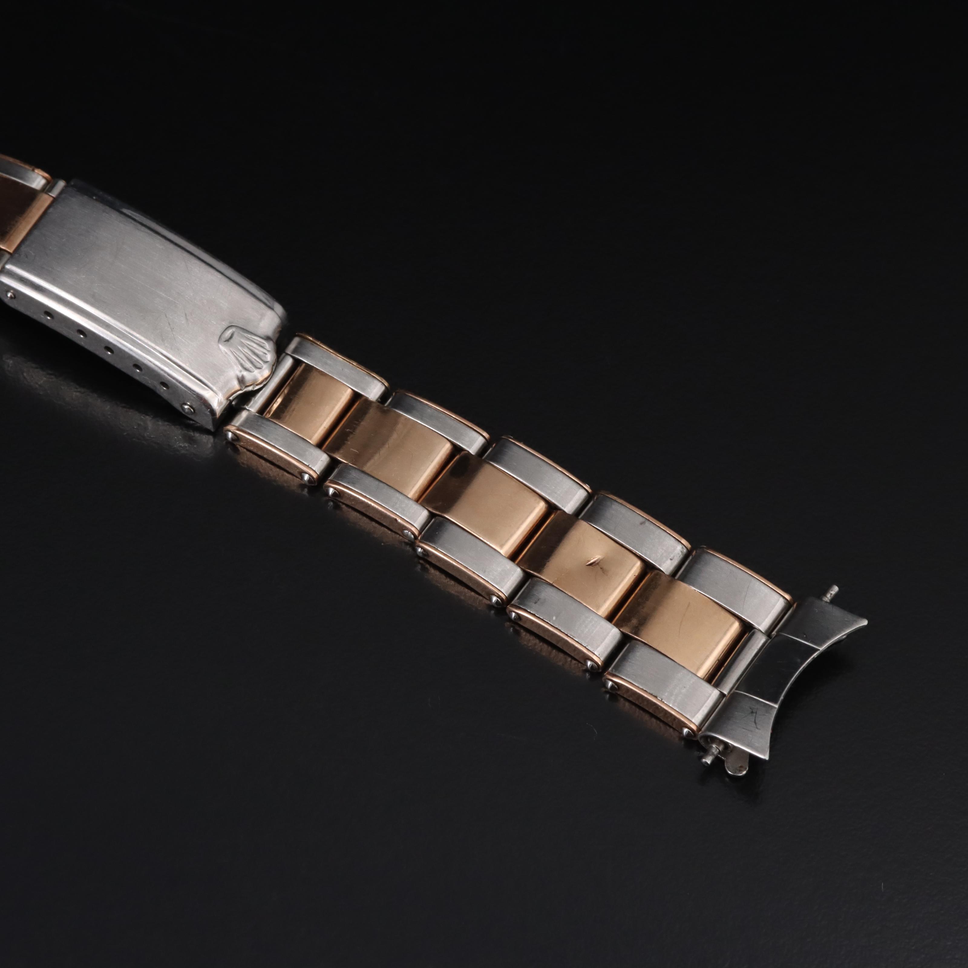 1966 Rolex Gay Fréres 14K Rose Gold and Stainless Steel Oyster Bracelet