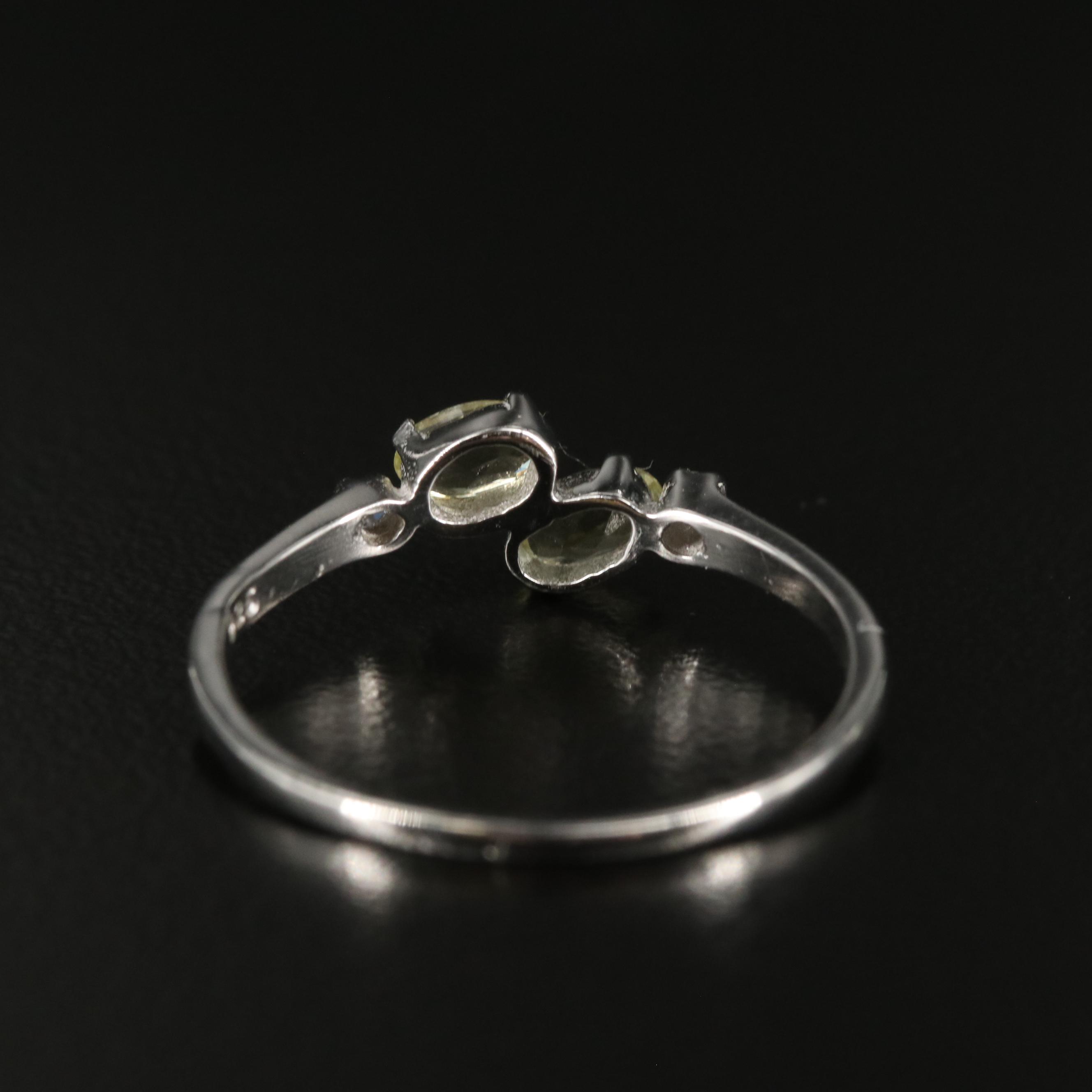 Sterling Citrine and Cubic Zirconia Ring