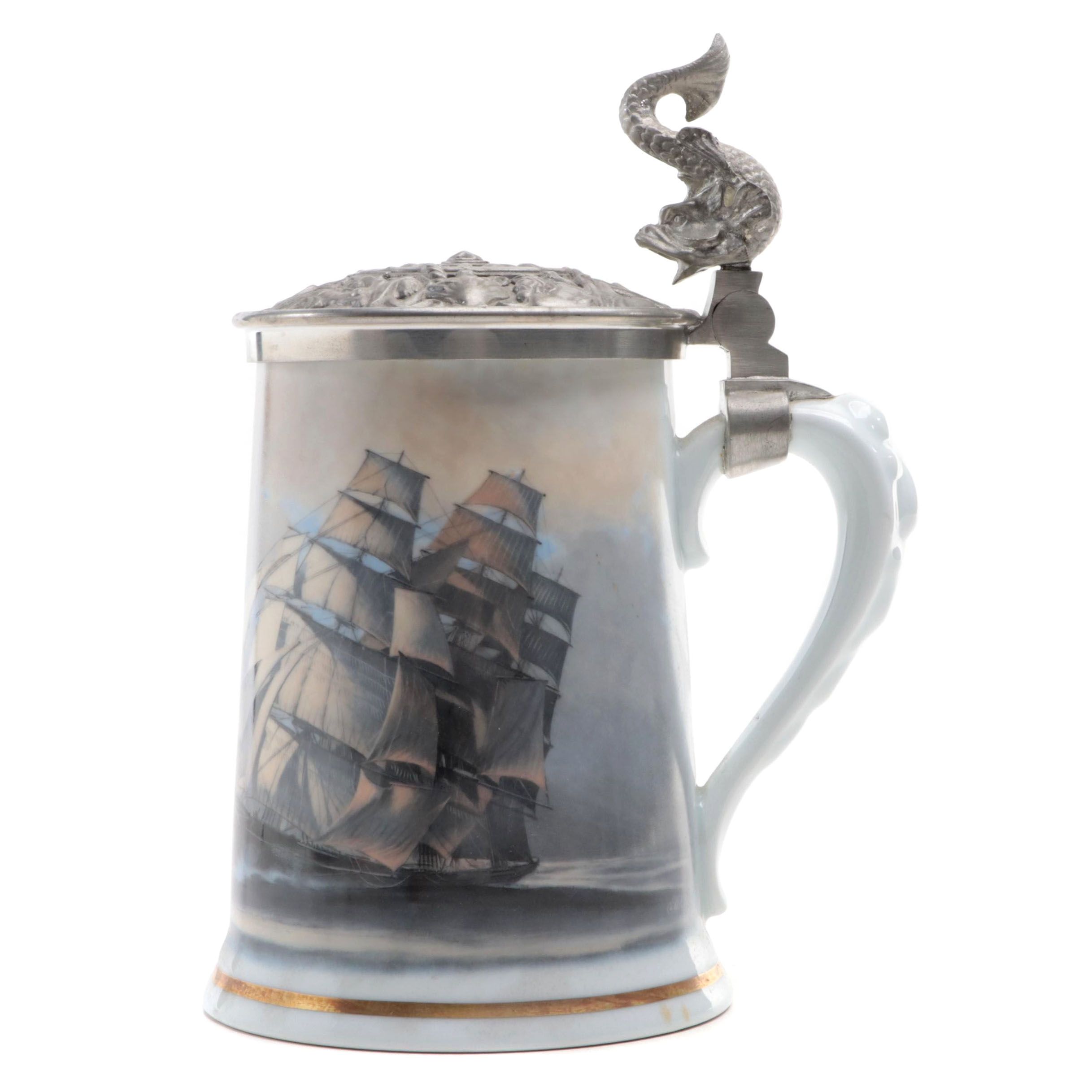 Franklin Mint "Rounding the Horn" Porcelain Stein Designed by Leonard J. Pearce