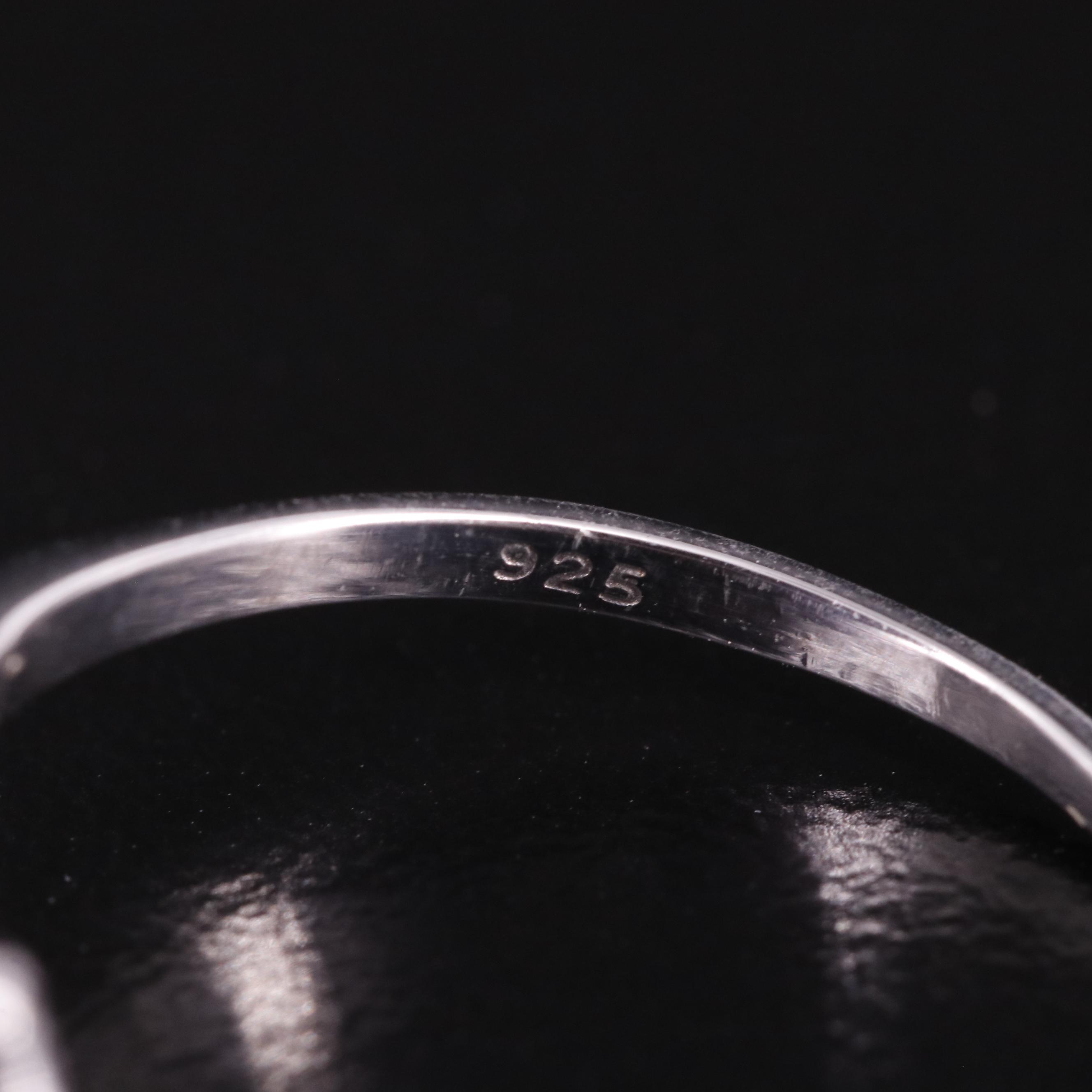 Sterling Amethyst Ring Featuring Hearts