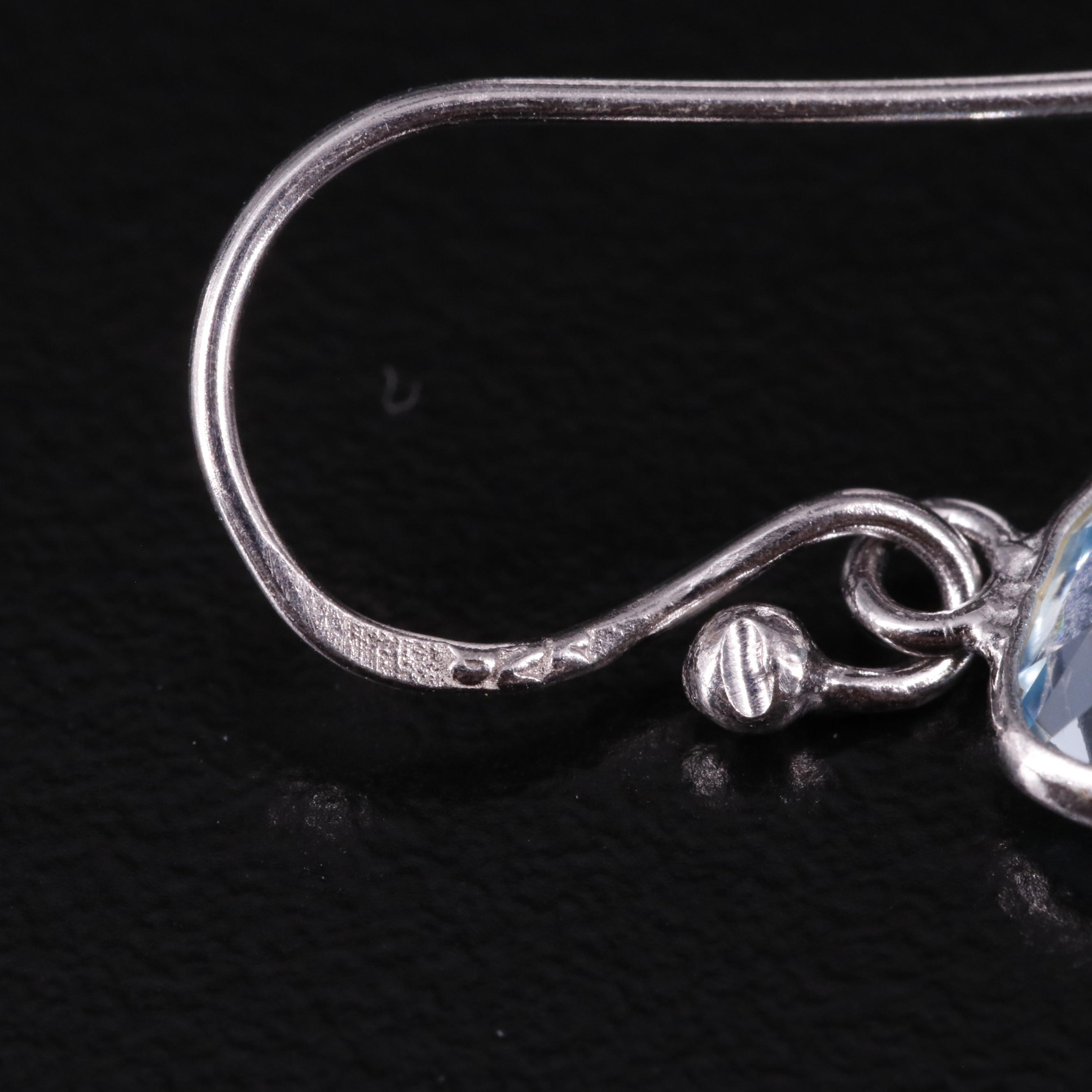 Sterling Blue Topaz Drop Earrings
