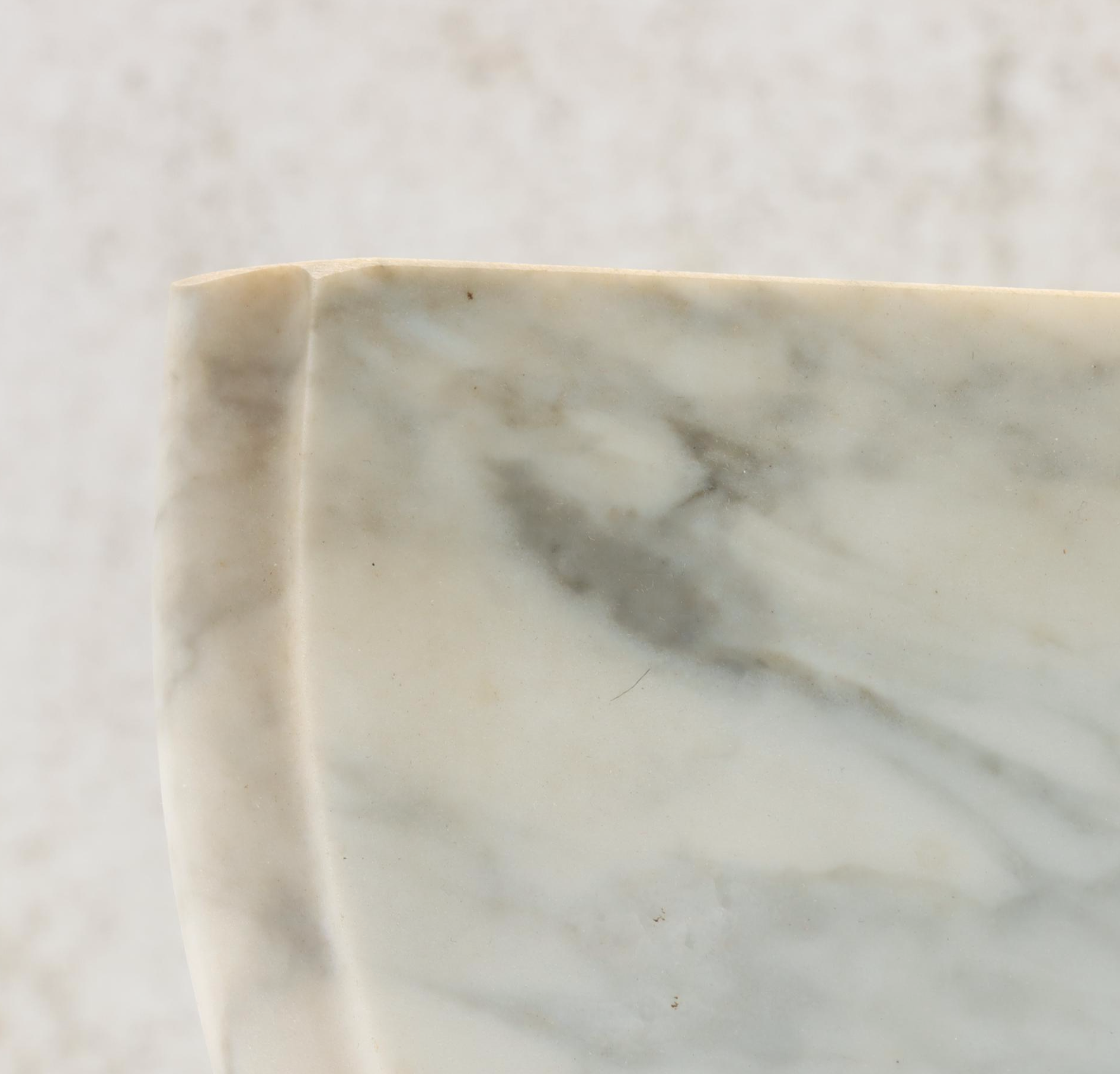 American Classical Style Mahogany, Marble Top, and Lyre-Base Console Table