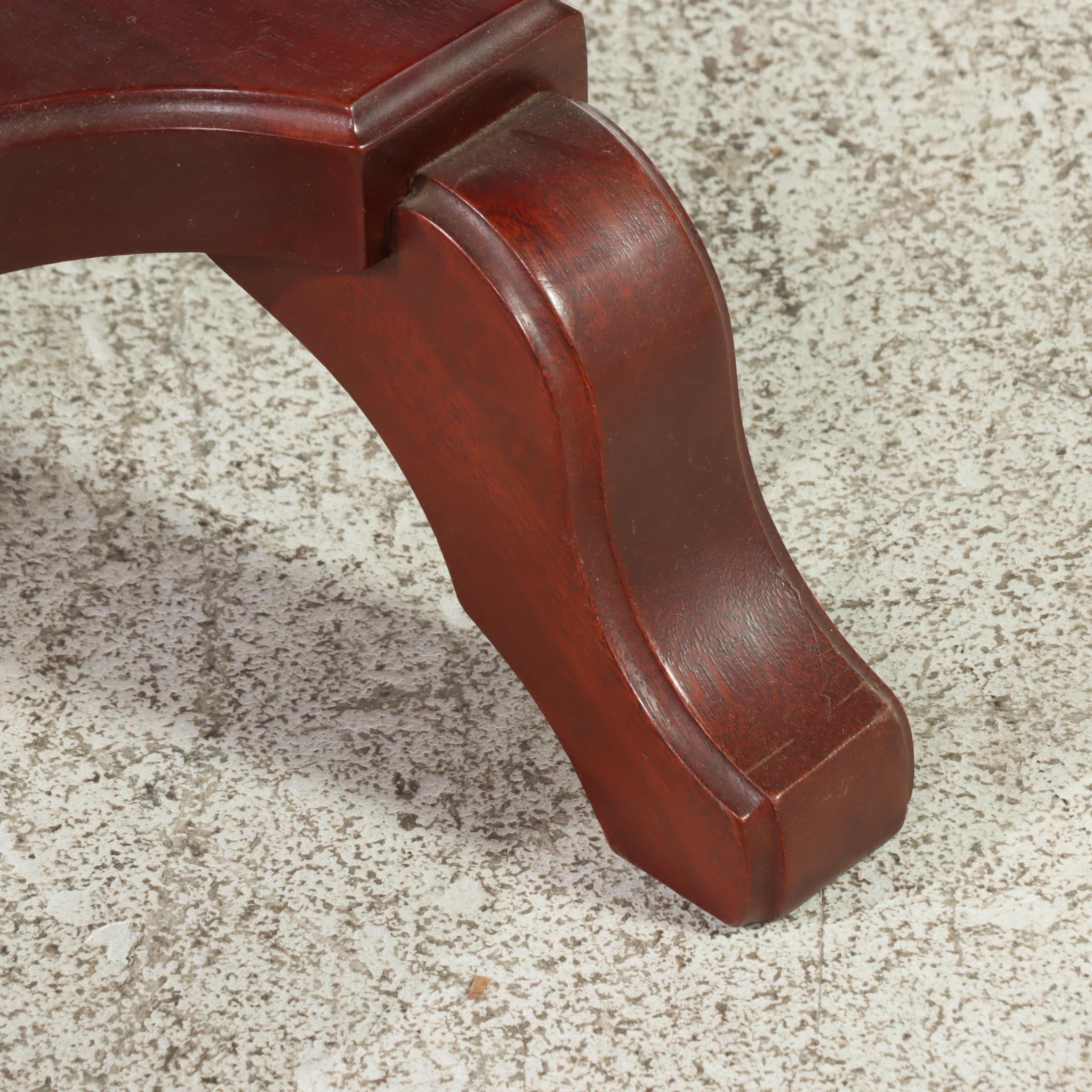 American Classical Style Mahogany, Marble Top, and Lyre-Base Console Table