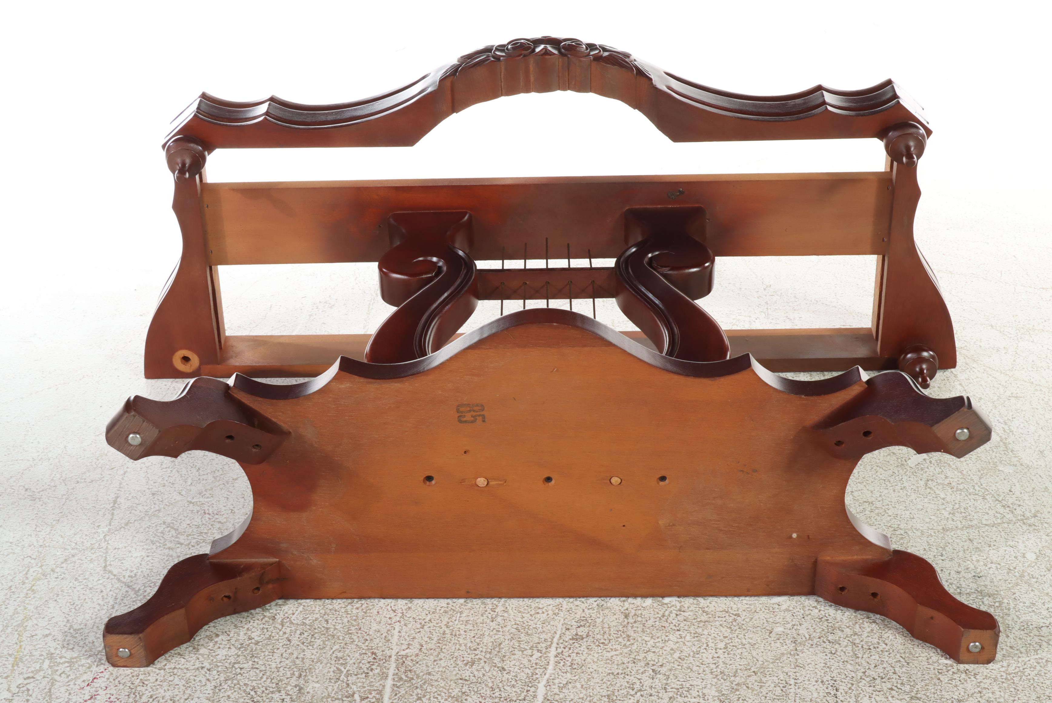 American Classical Style Mahogany, Marble Top, and Lyre-Base Console Table