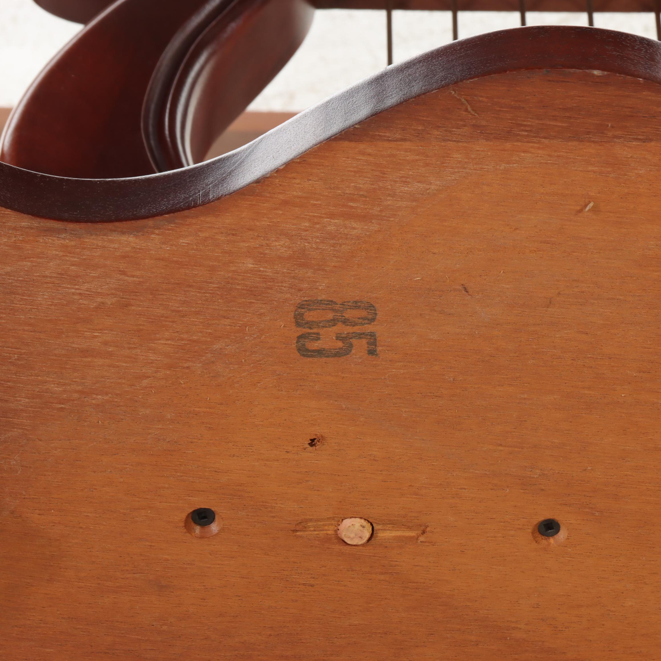 American Classical Style Mahogany, Marble Top, and Lyre-Base Console Table