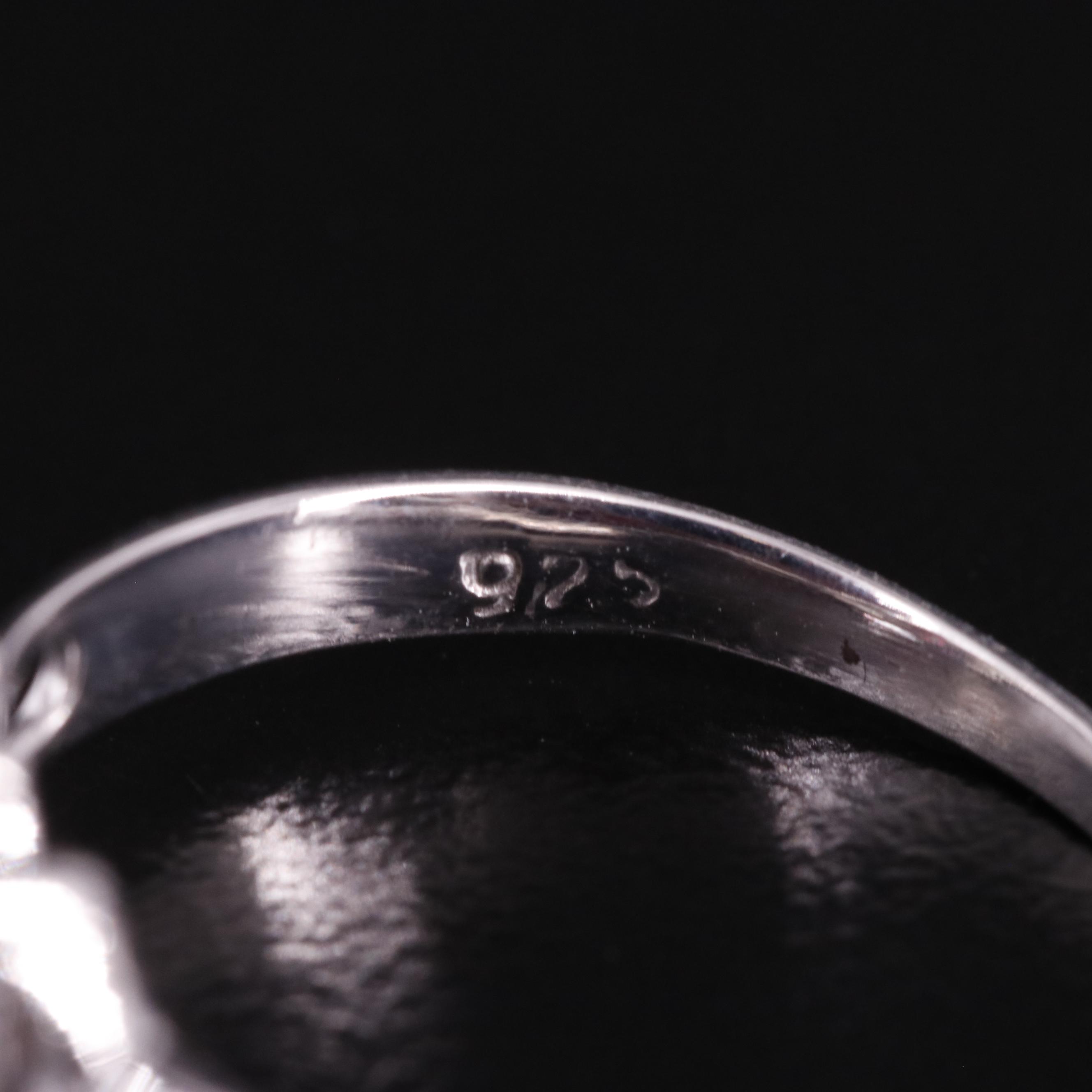 Sterling Garnet, Cubic Zirconia, Citrine Ring