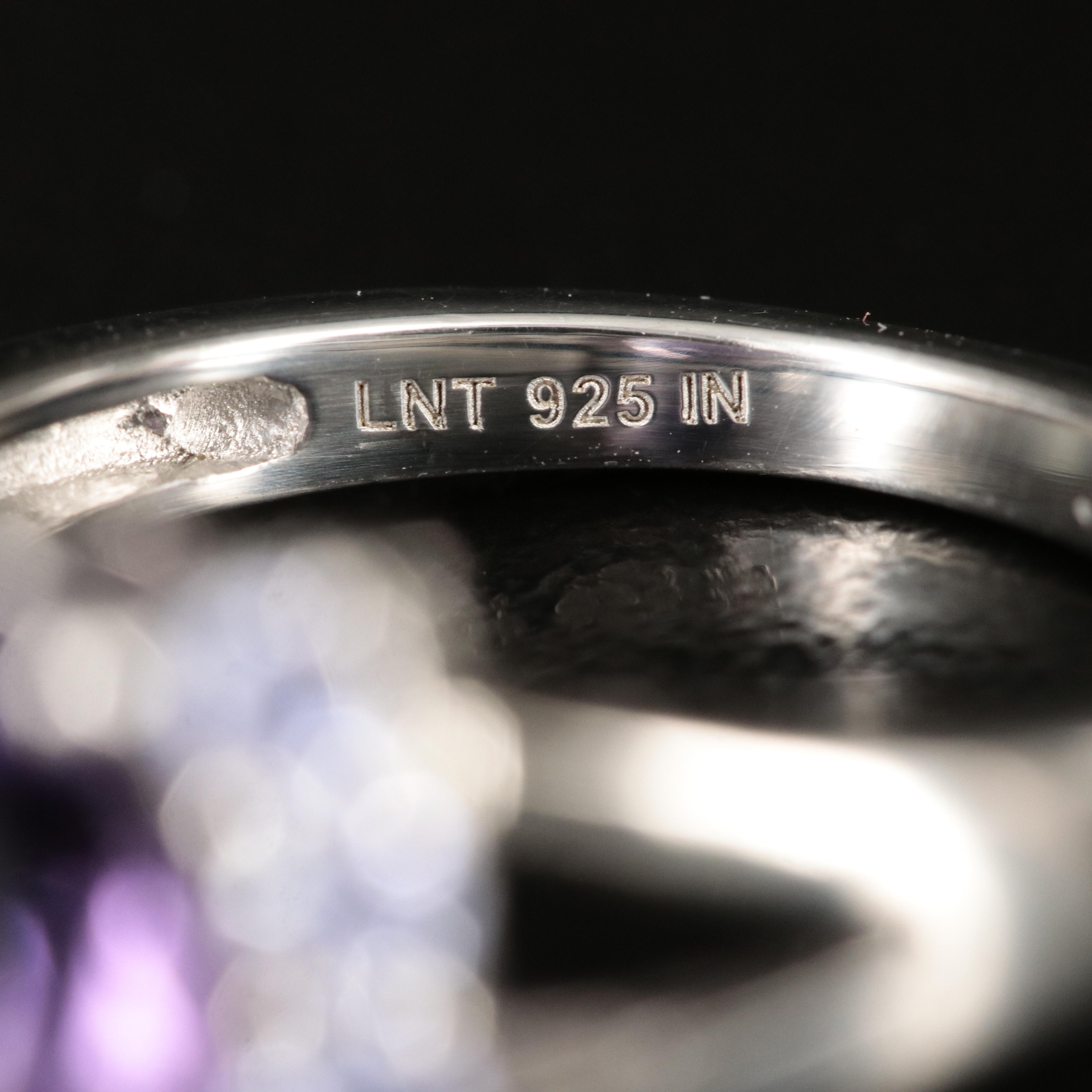 Sterling Amethyst and Tanzanite Ring