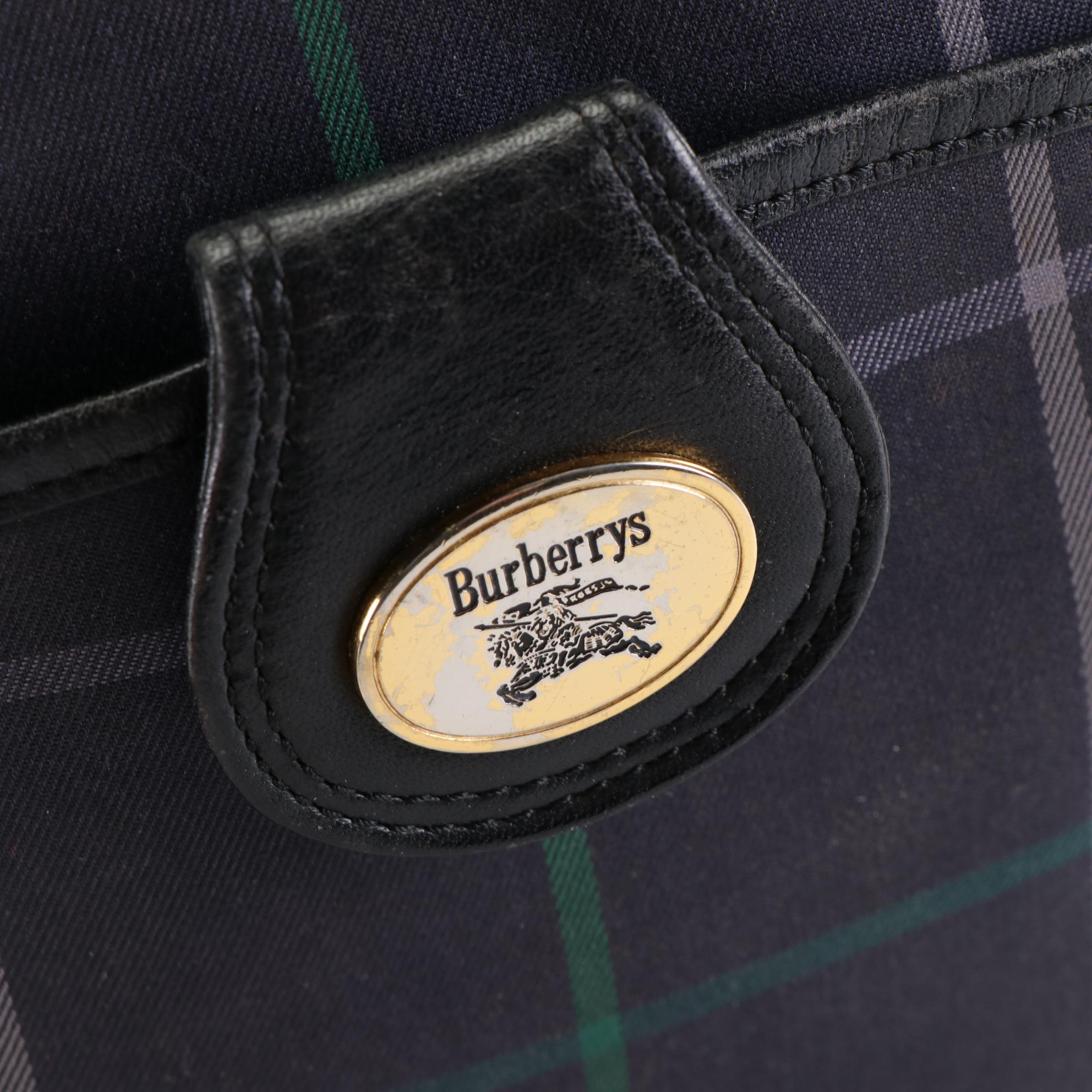 Burberry Shoulder Bag in Plaid Canvas and Leather