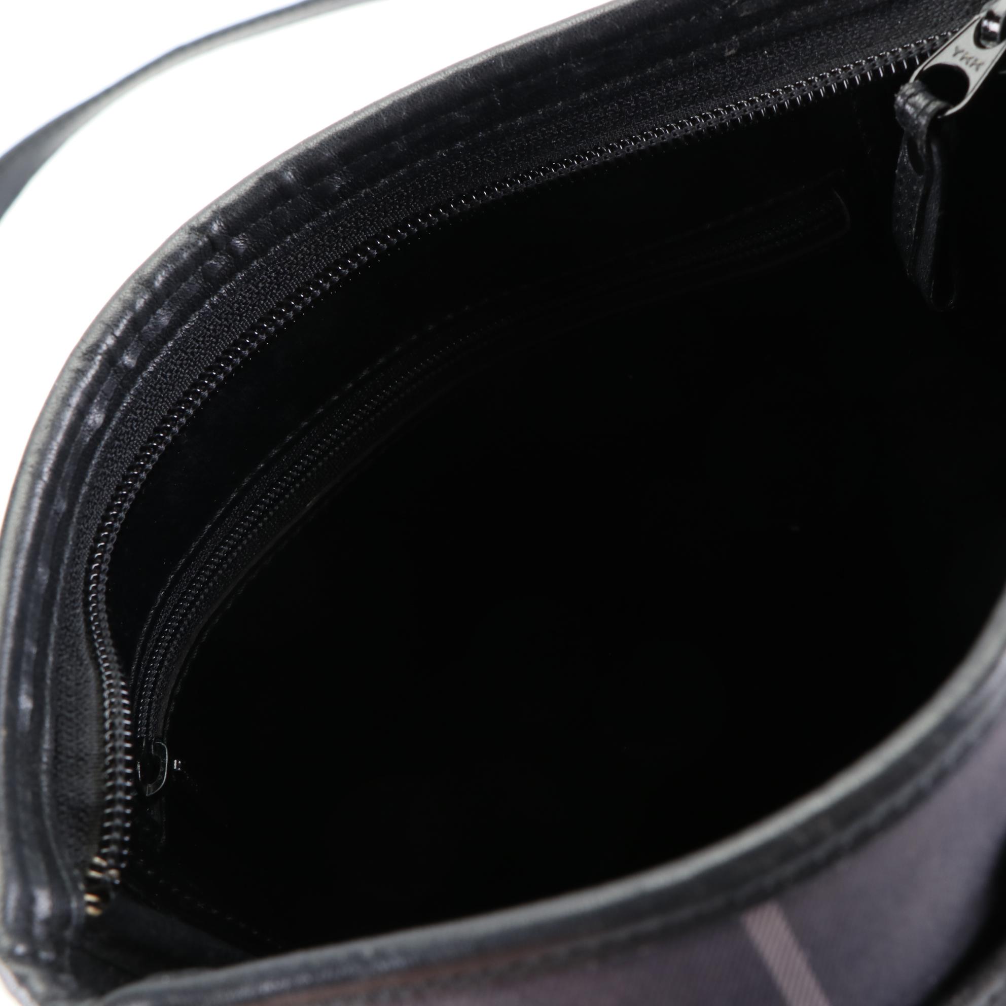 Burberry Shoulder Bag in Plaid Canvas and Leather