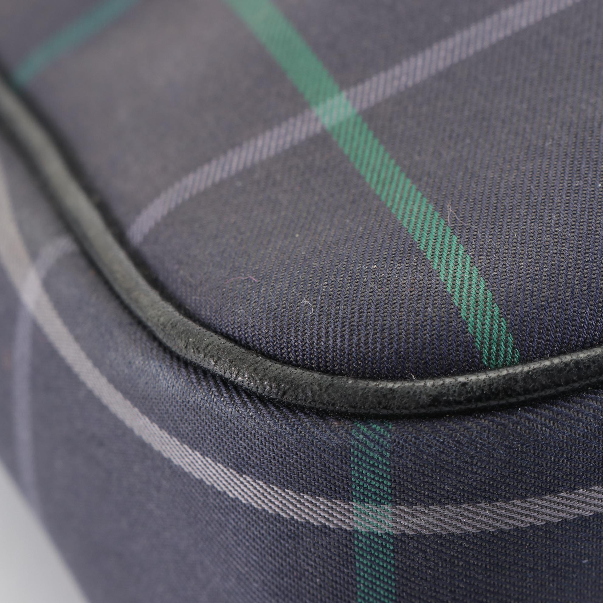 Burberry Shoulder Bag in Plaid Canvas and Leather